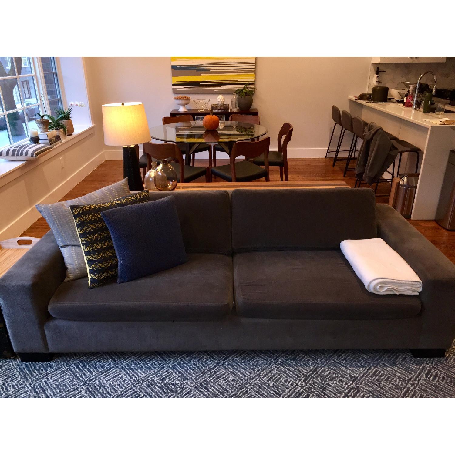 Room & Board Grey Microfiber Sofa - image-2