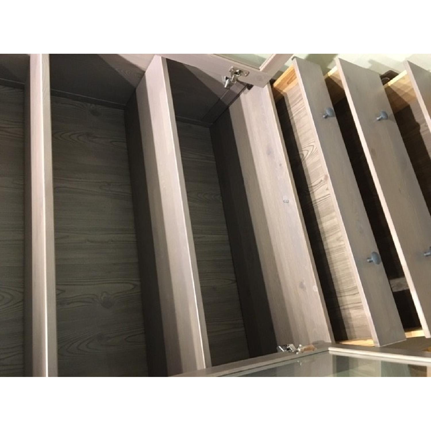 Ikea Hemnes Grey Cabinet w/ Glass Doors - image-2
