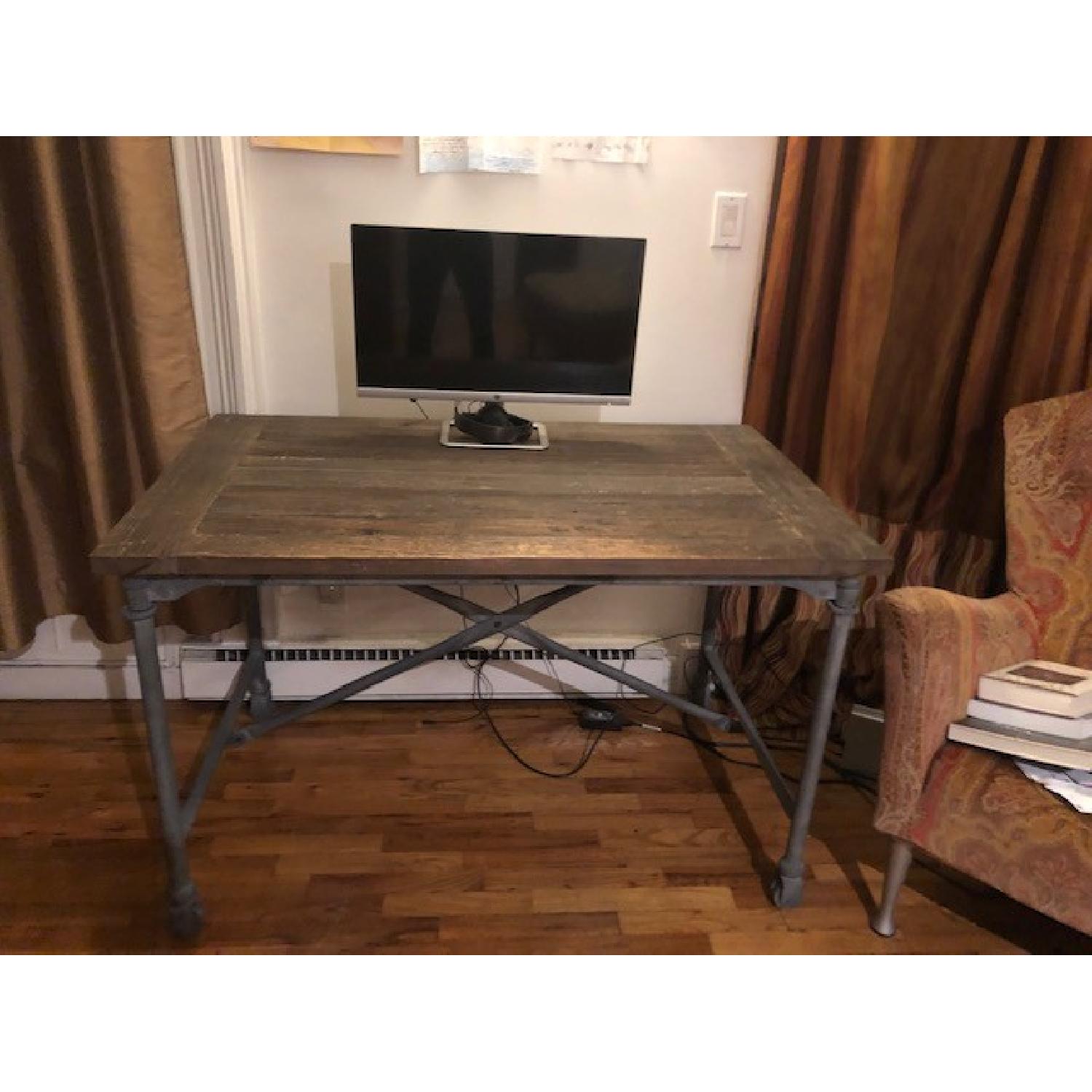 Restoration Hardware Flatiron Desk in Natural Elm/Zinc - image-3