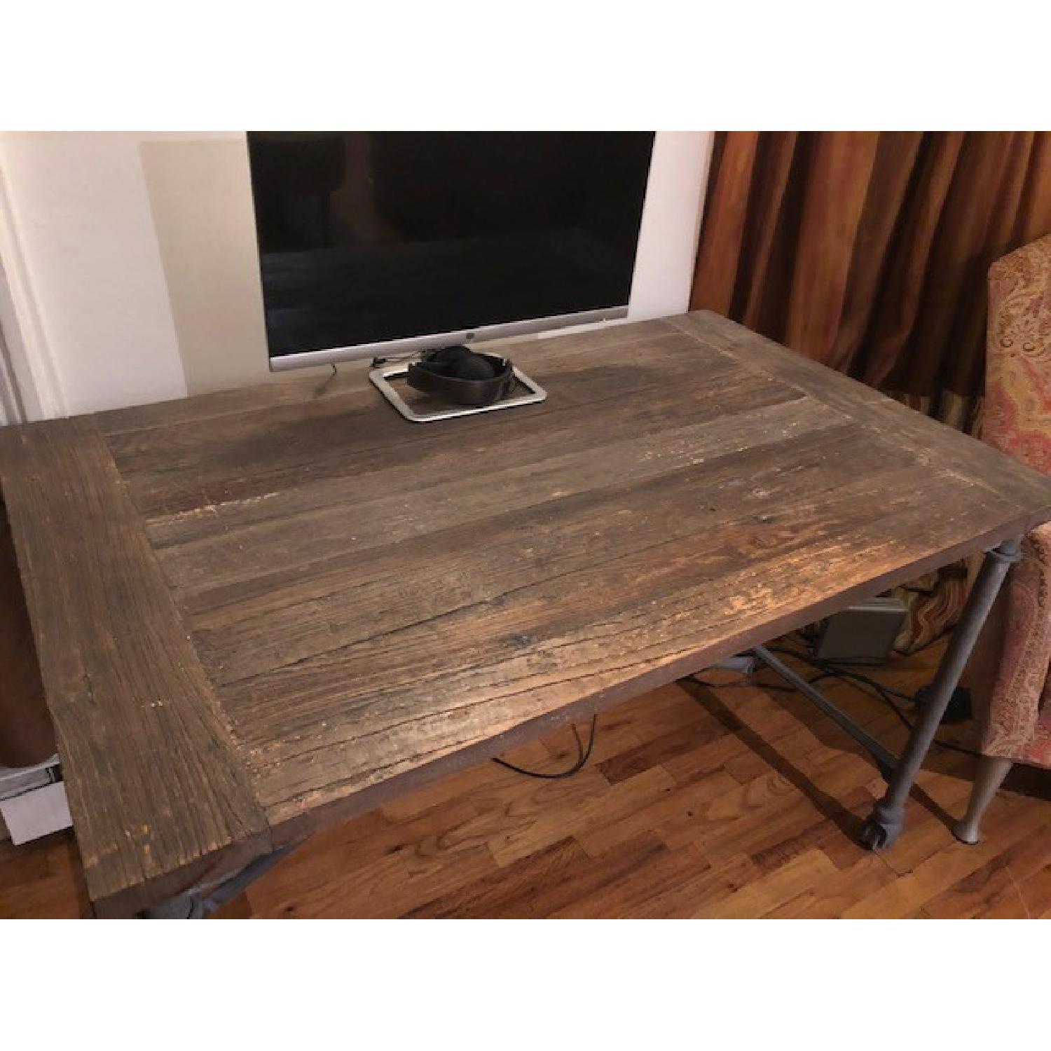 Restoration Hardware Flatiron Desk in Natural Elm/Zinc - image-4