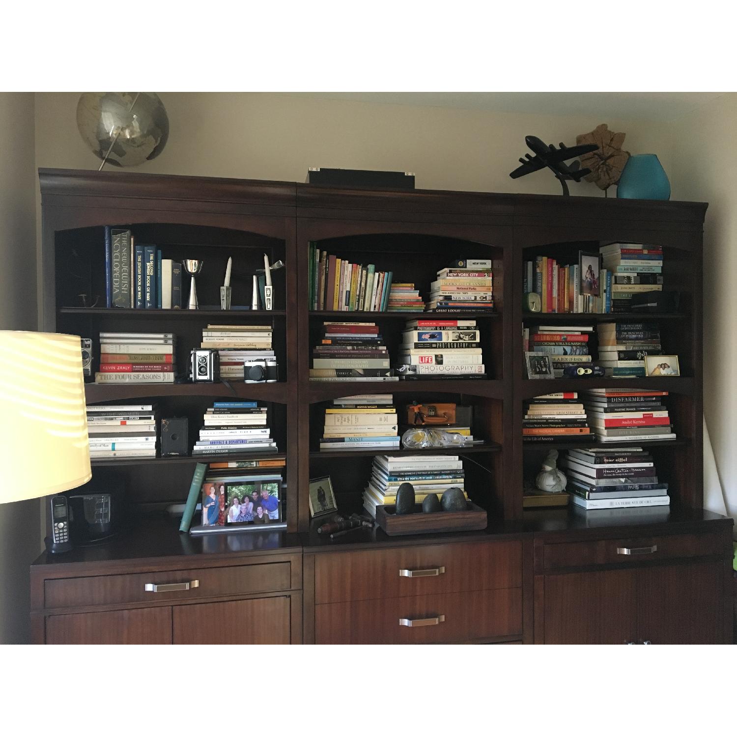 Wood Bookcase w/ Drawers & Printer Shelf - image-2