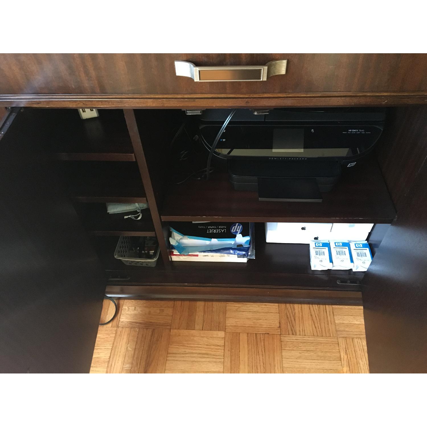 Wood Bookcase w/ Drawers & Printer Shelf - image-4