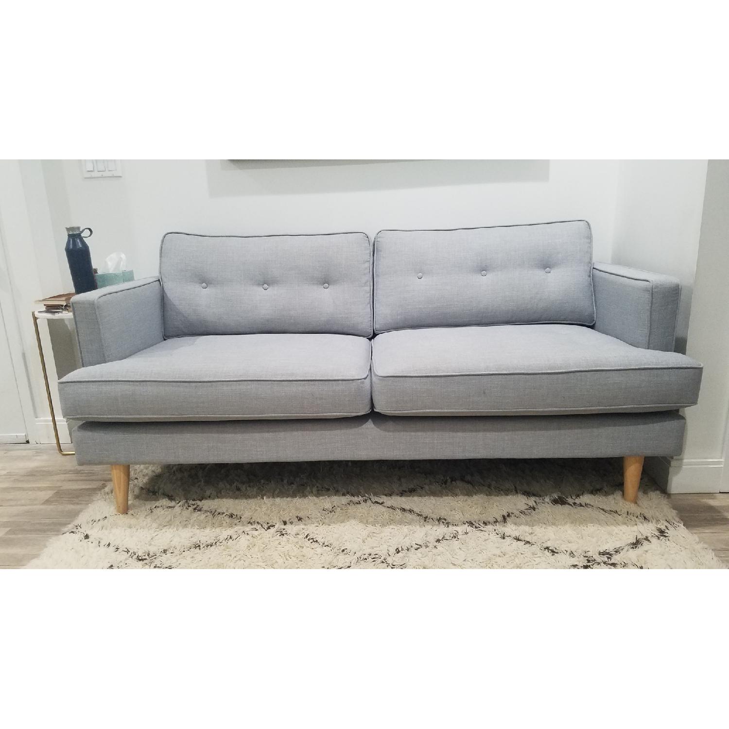 World Market Mid-Century Gray Sofa - image-1