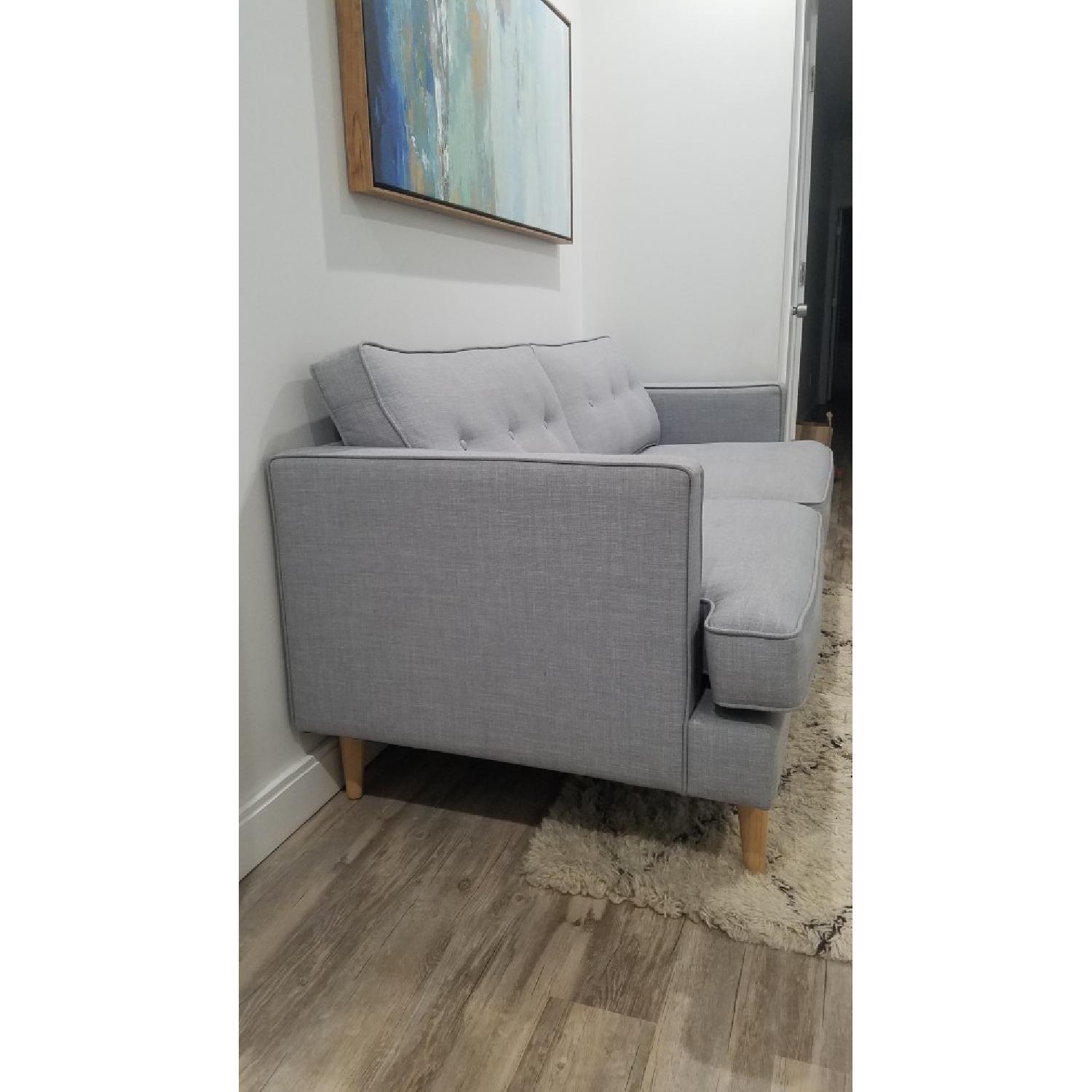 World Market Mid-Century Gray Sofa - image-3