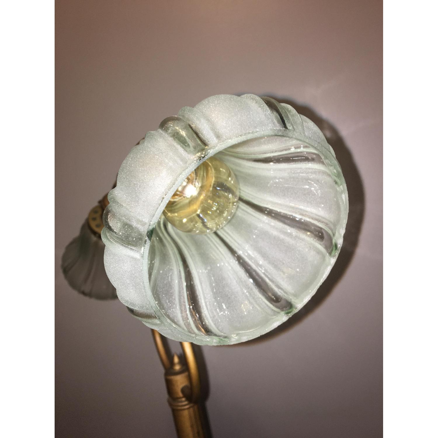 Vintage French Art Deco Dual Gooseneck Brass Lamp - image-8