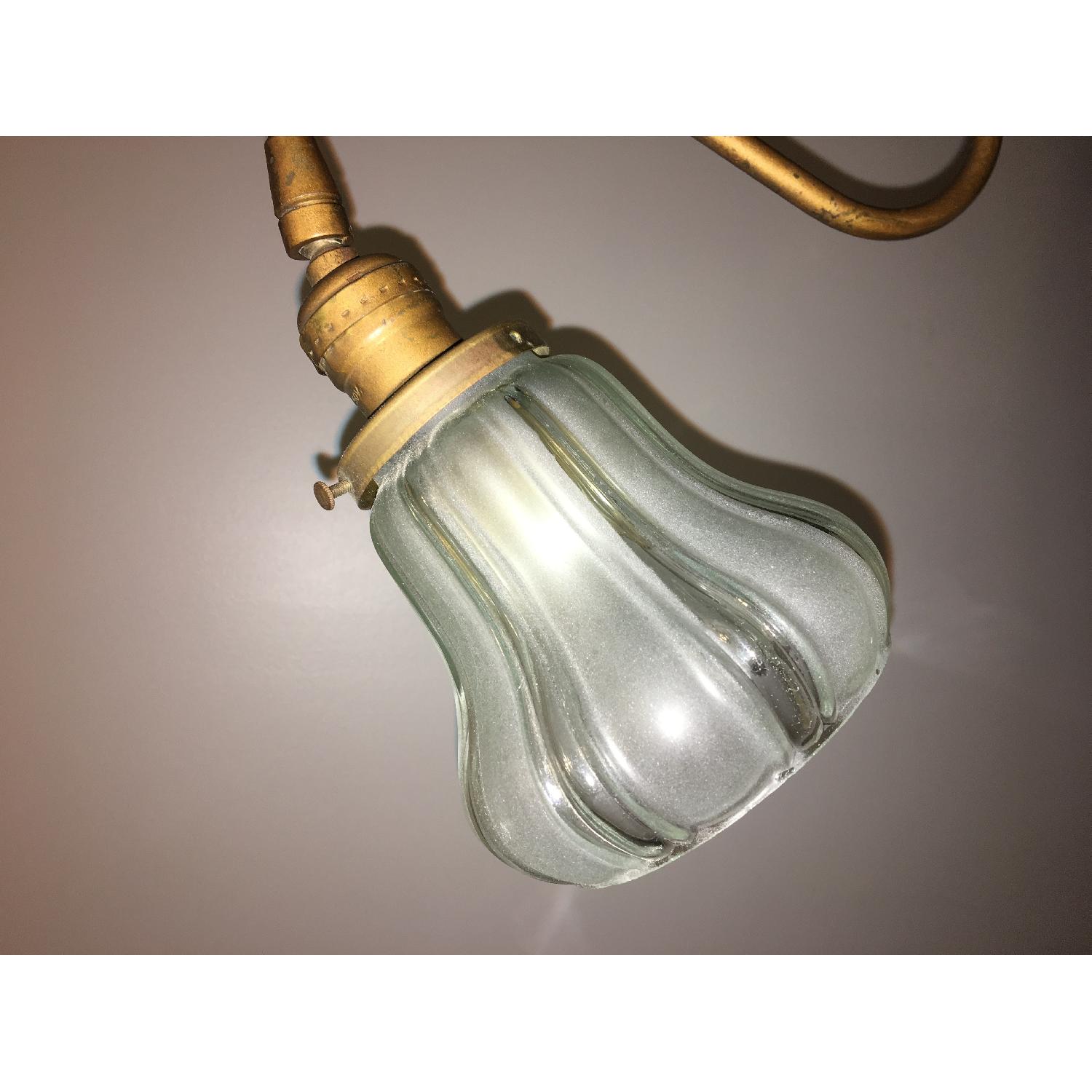 Vintage French Art Deco Dual Gooseneck Brass Lamp - image-10