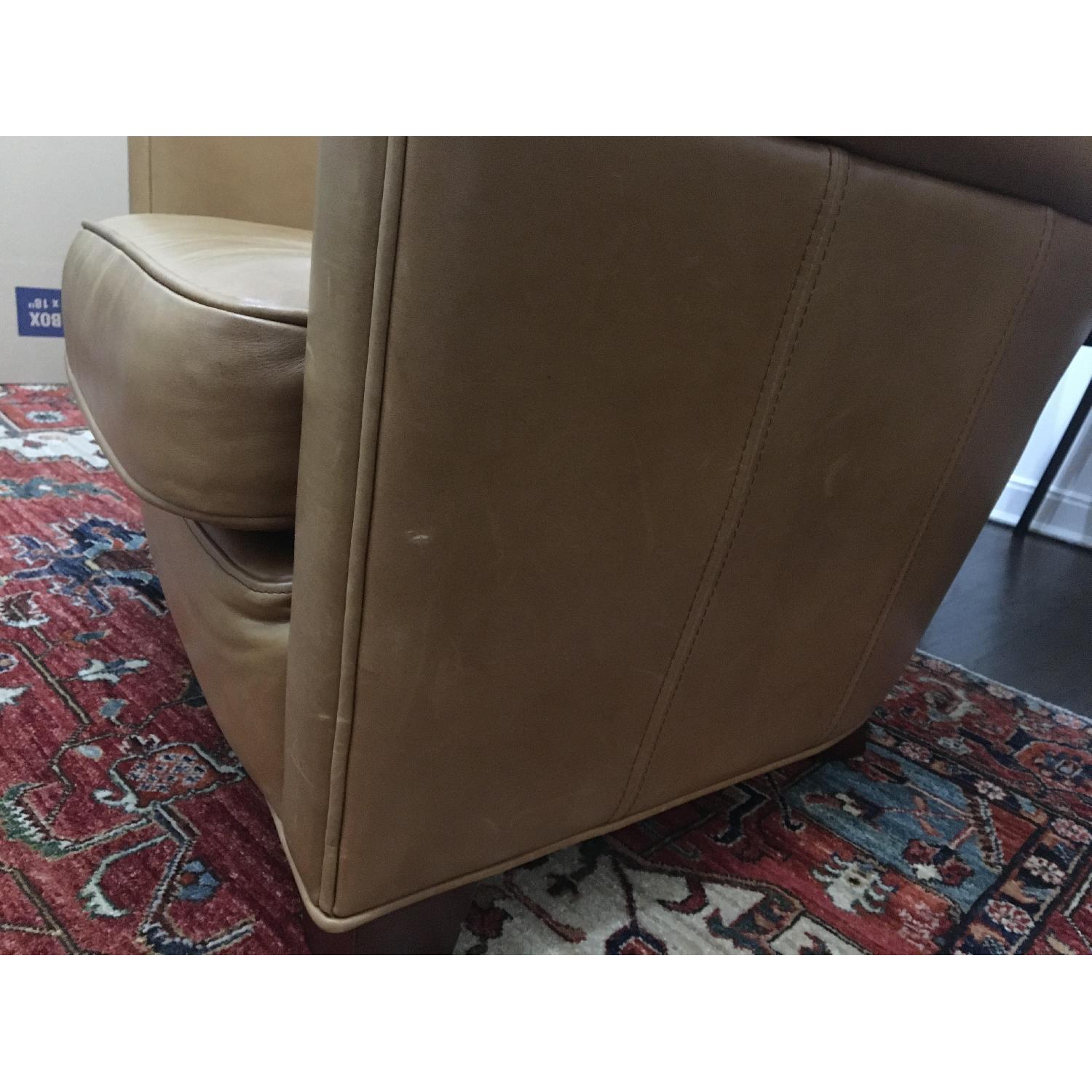 Pottery Barn Irving Roll Arm Leather Armchair - image-3