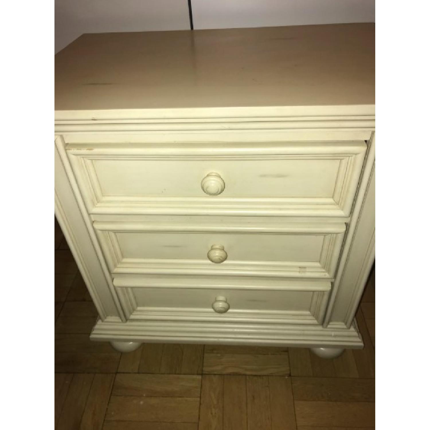 Cream Bedside Tables w/ Details AptDeco