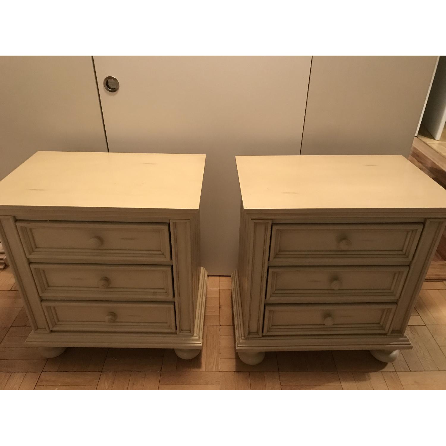 Cream Bedside Tables w/ Details - image-4