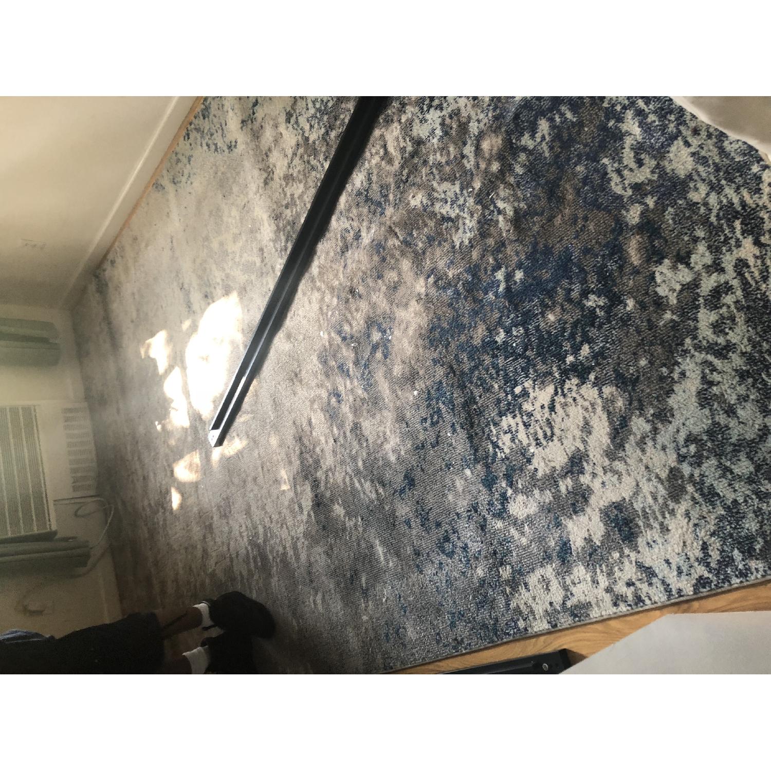 Modern Abstract Blue/Beige/Gray Area Rug AptDeco