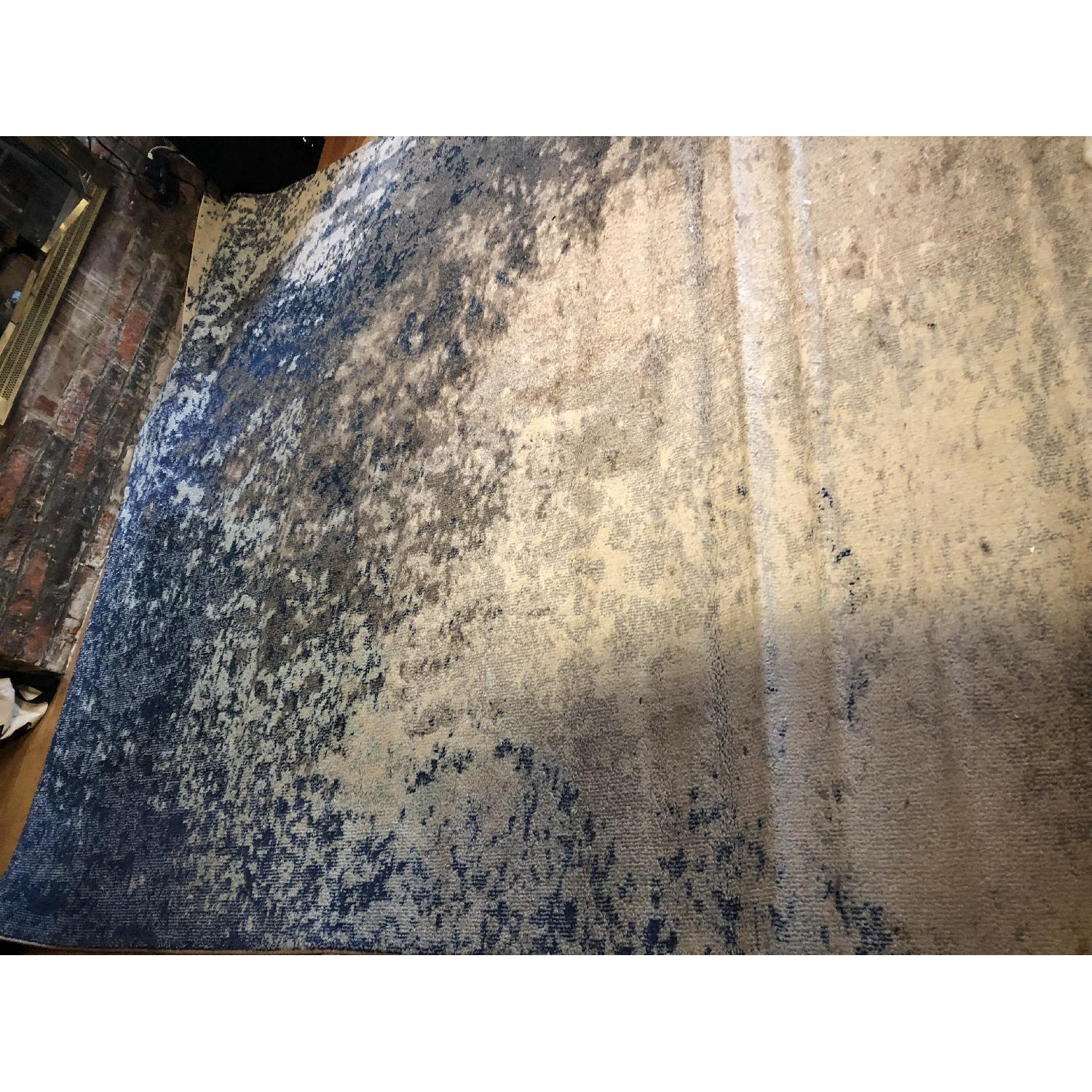 Modern Abstract Blue/Beige/Gray Area Rug - image-2