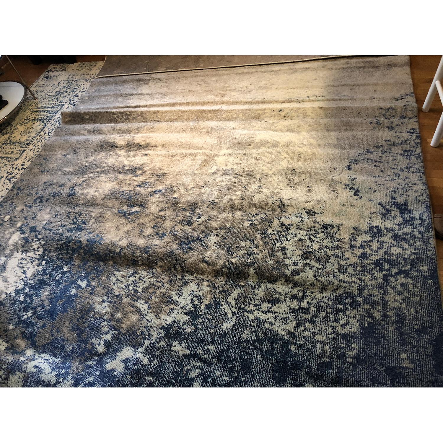 Modern Abstract Blue/Beige/Gray Area Rug AptDeco