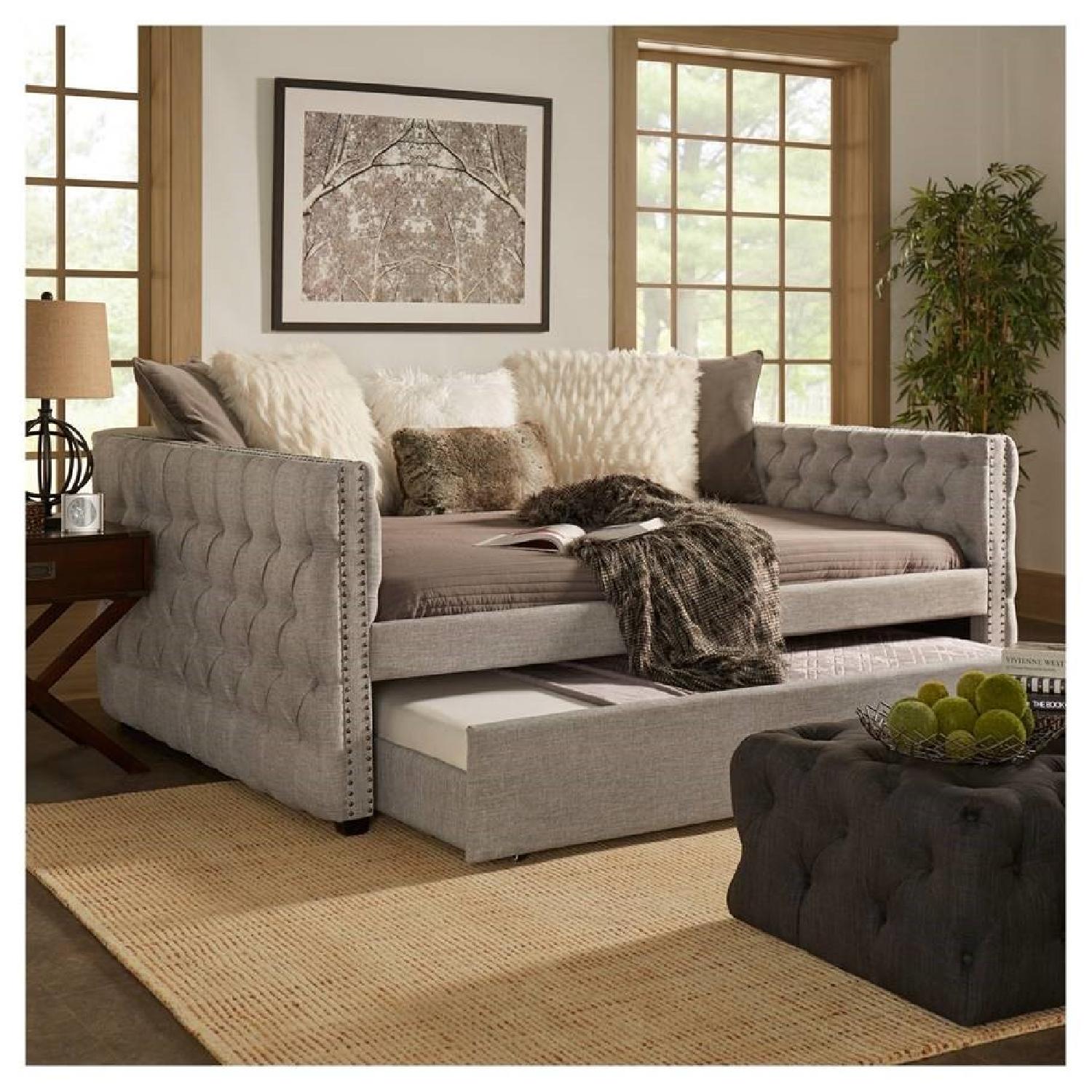 InspireQ Darlington Tufted Daybed w/ Trundle - image-1