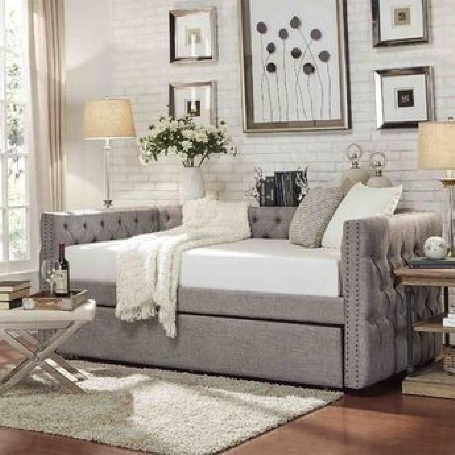 InspireQ Darlington Tufted Daybed w/ Trundle - image-2