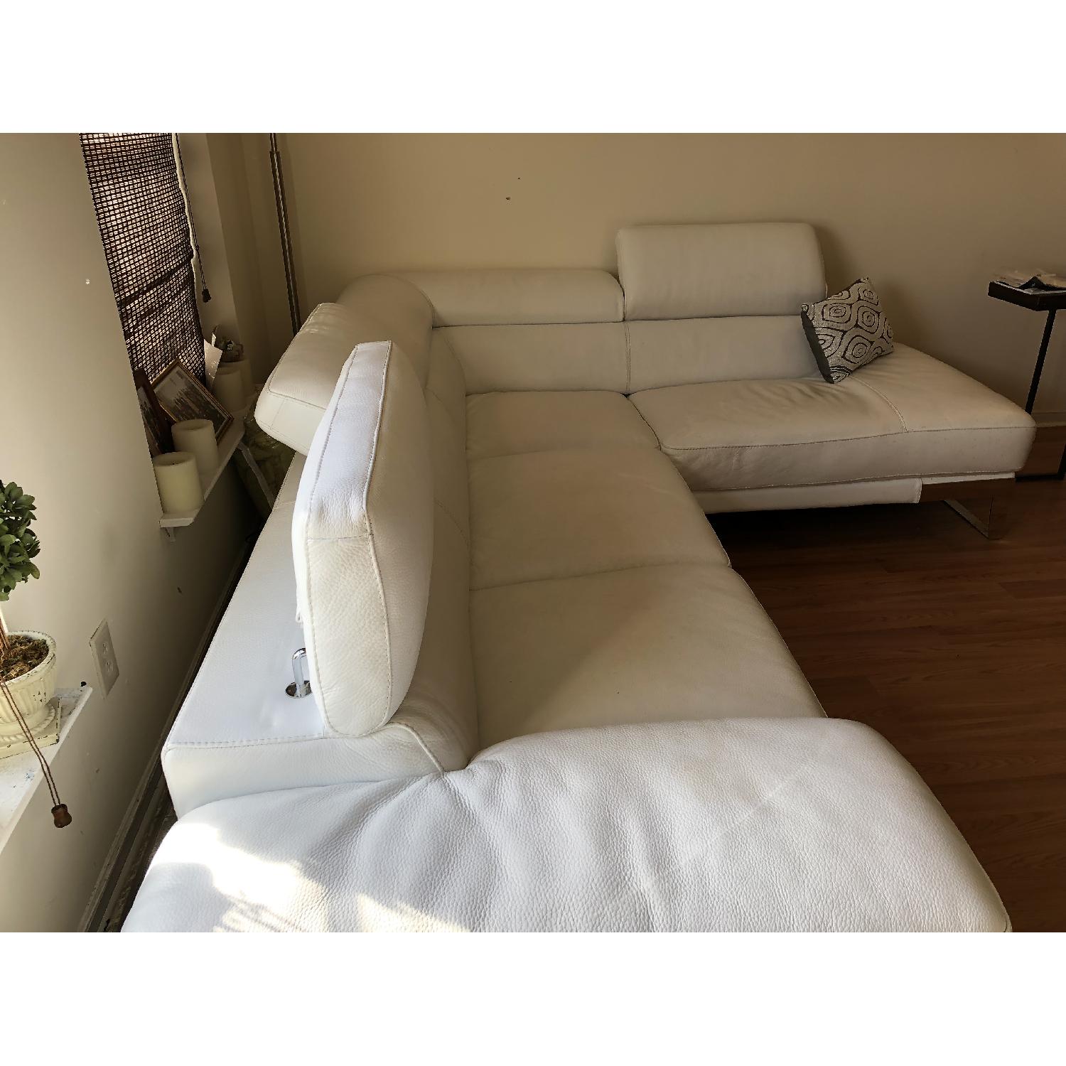 Nicoletti Domus White Leather Sectional Sofa - image-2