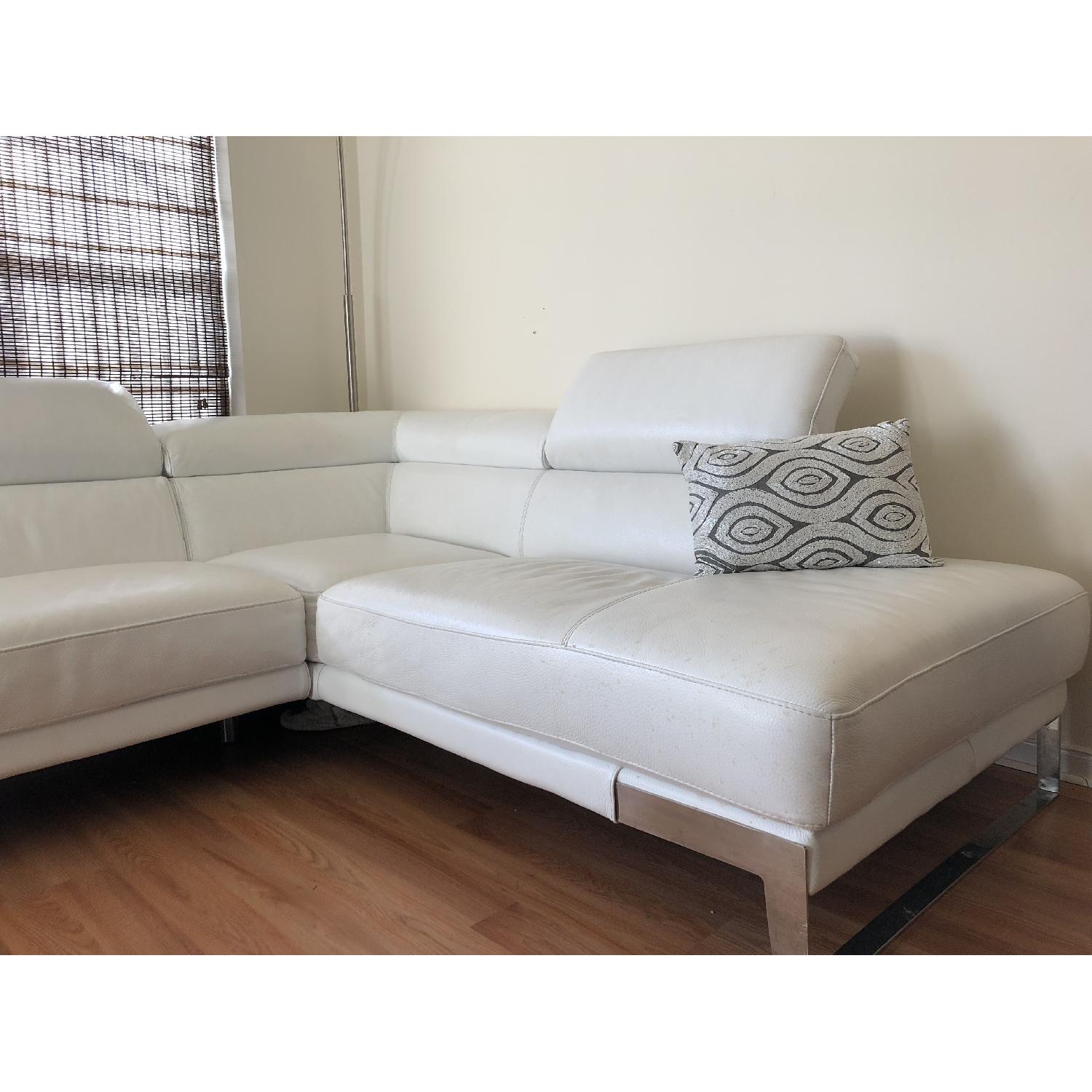 Nicoletti Domus White Leather Sectional Sofa - image-3