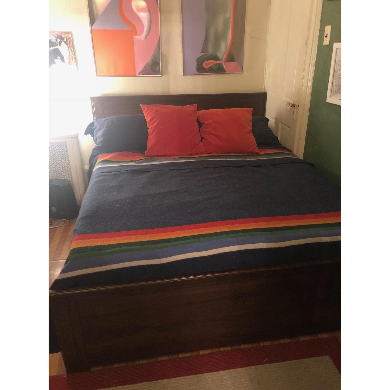 Ikea Brusali Queen Bed Frame w/ 4 Storage Drawers - image-2