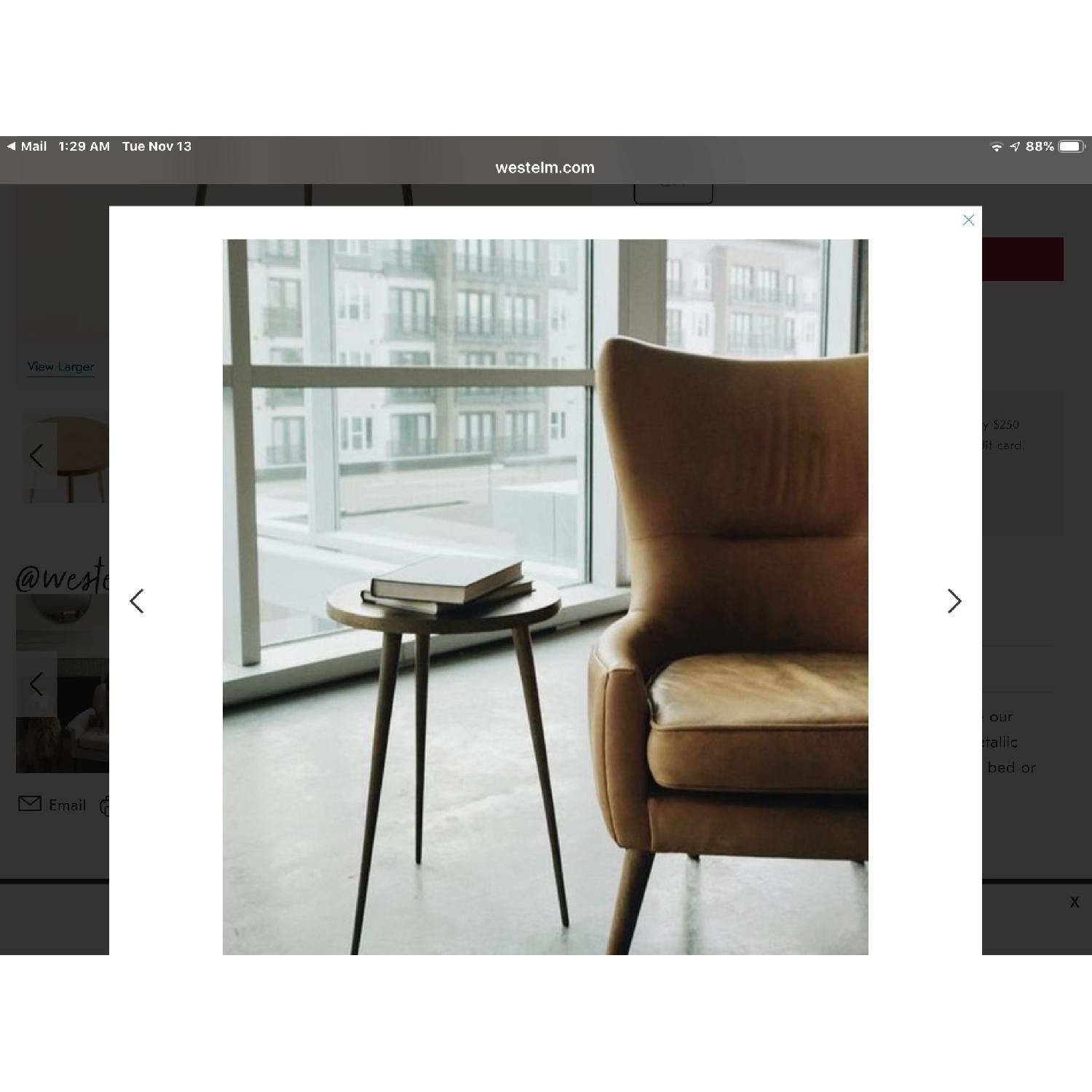 West Elm Tripod Side Table in Charcoal - image-5