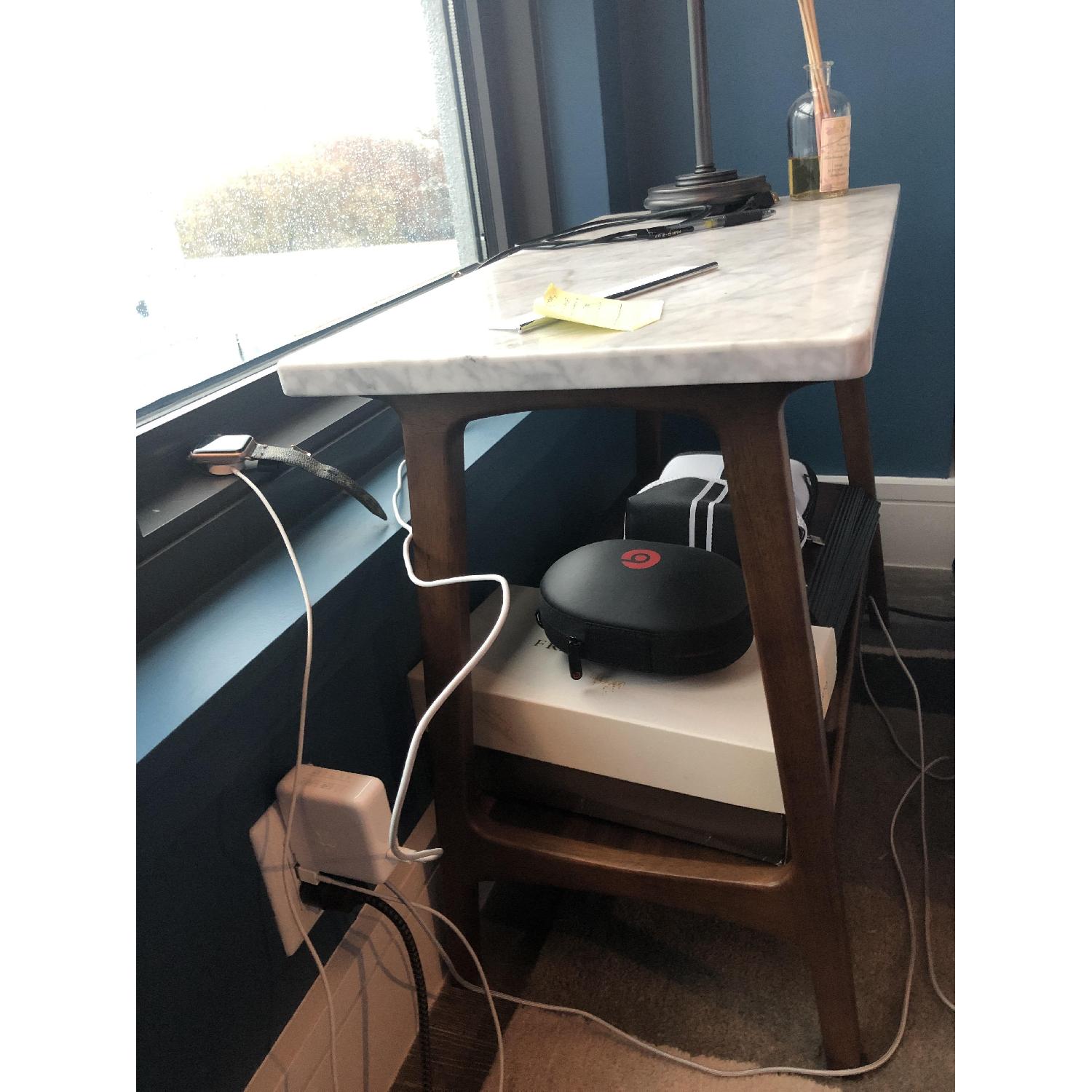 West Elm Reeve Mid Century Marble Side Table - image-1