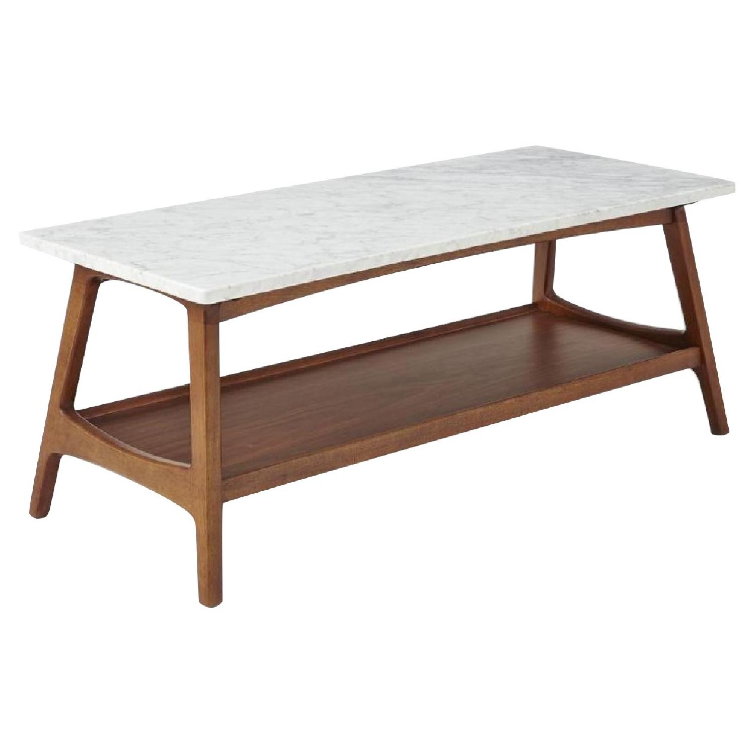 West Elm Reeve Mid Century Marble Side Table AptDeco
