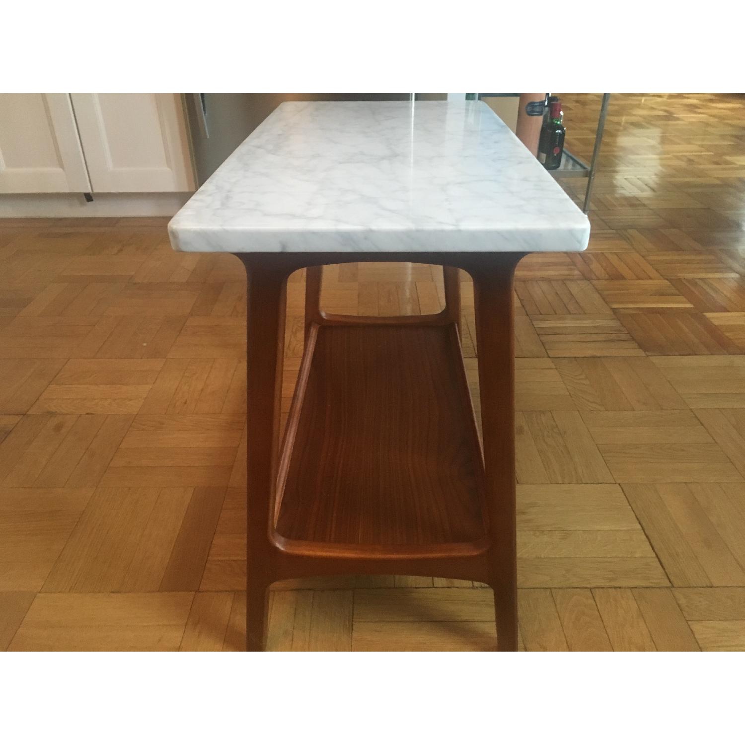 West Elm Reeve Marble/Walnut Side Table - image-2