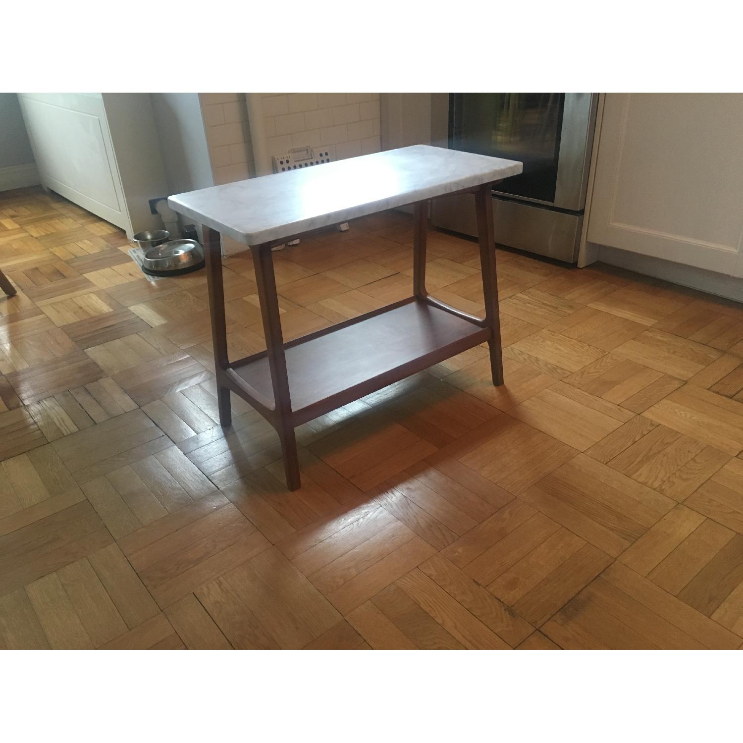 West Elm Reeve Marble/Walnut Side Table - image-5