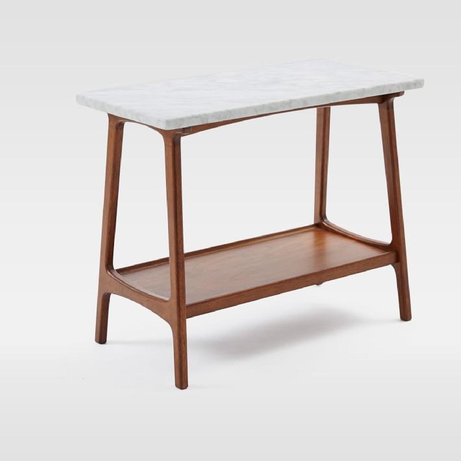 West Elm Reeve Marble/Walnut Side Table - image-6
