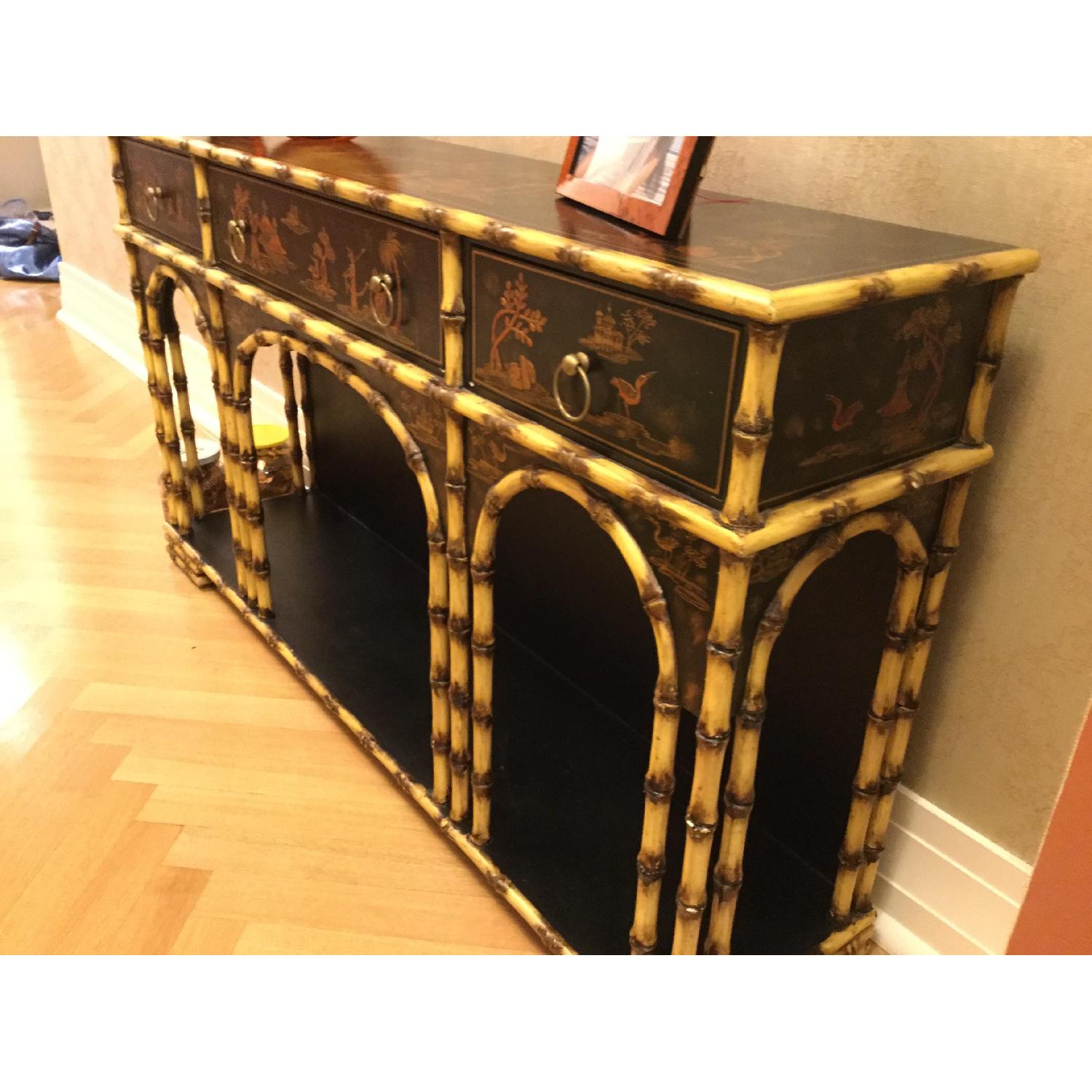 Ethan Allen Entry Foyer Table W Storage Aptdeco