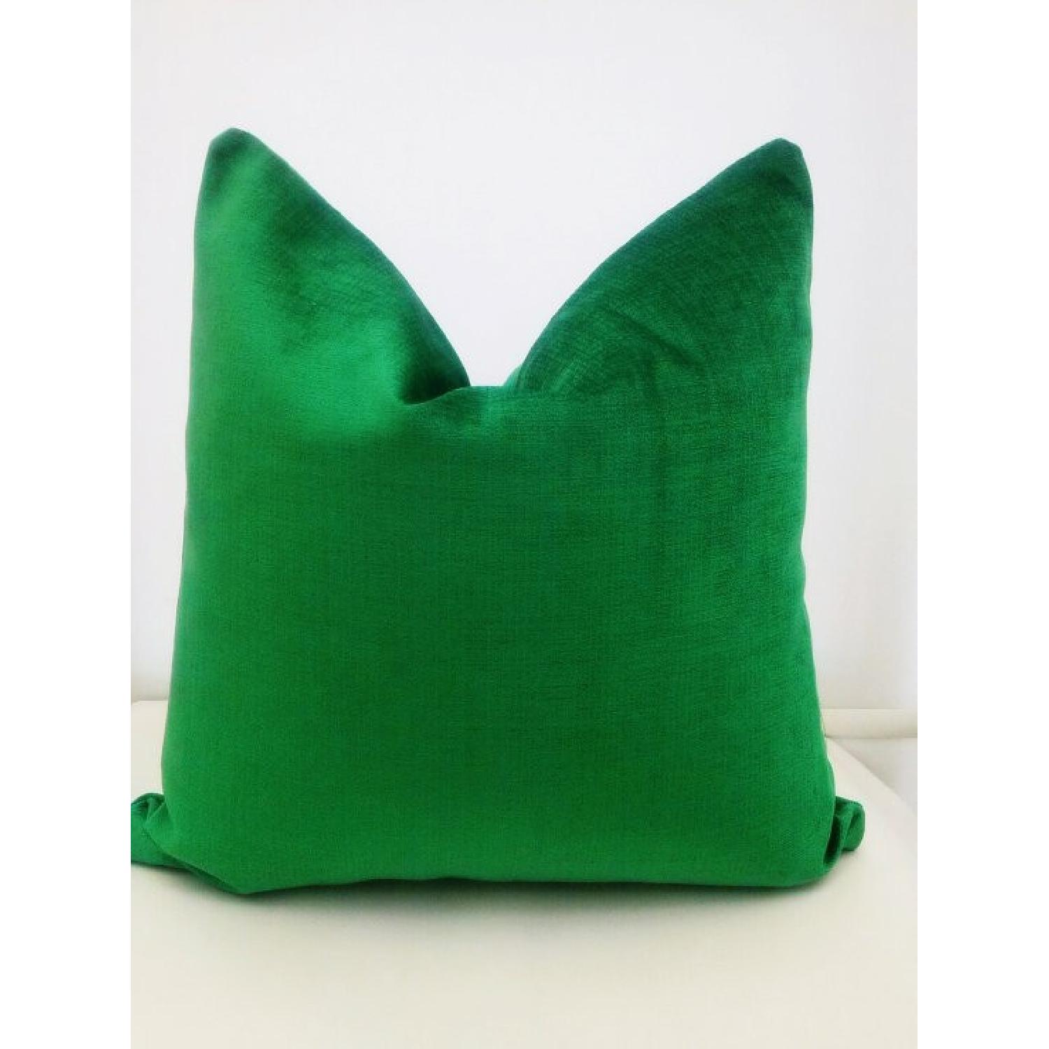 Green Velvet Throw Pillows - image-1