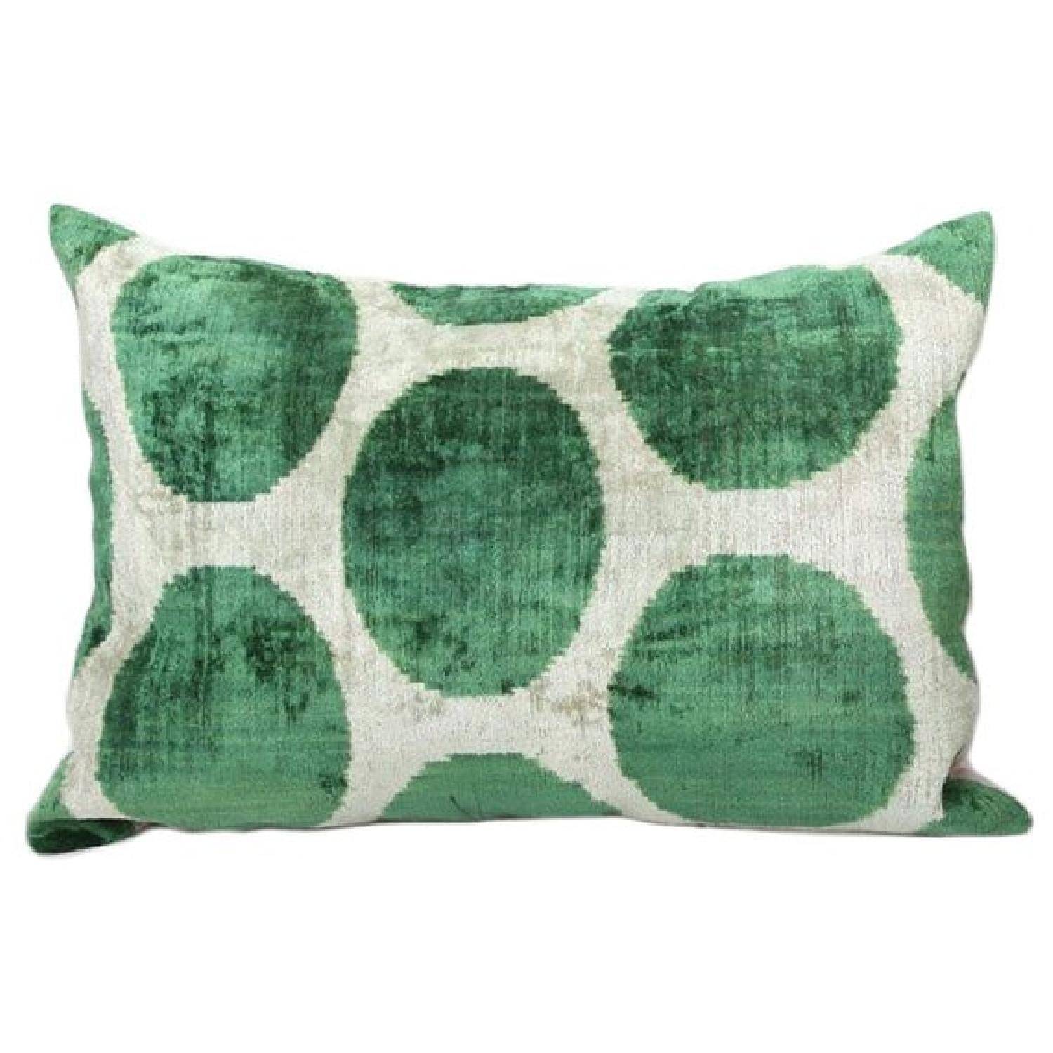 Green Velvet Throw Pillows - image-2