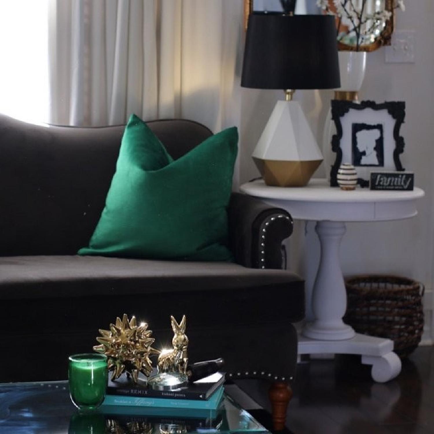 Green Velvet Throw Pillows - image-4