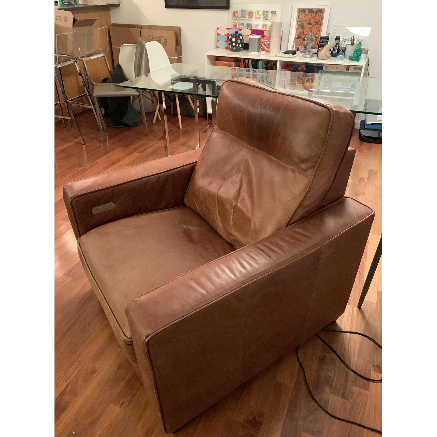 West Elm Henry Leather Power Recliner Chair - image-7