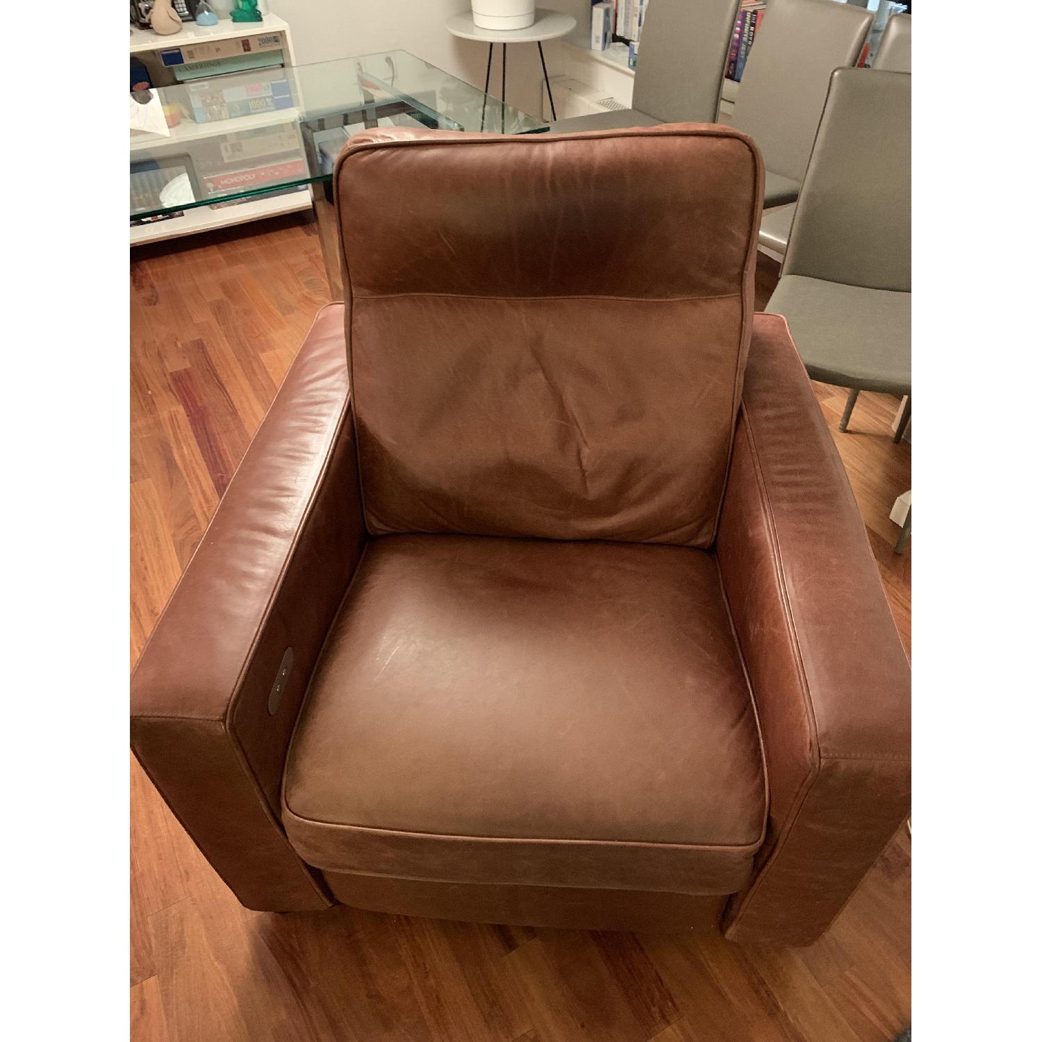 West Elm Henry Leather Power Recliner Chair - image-8