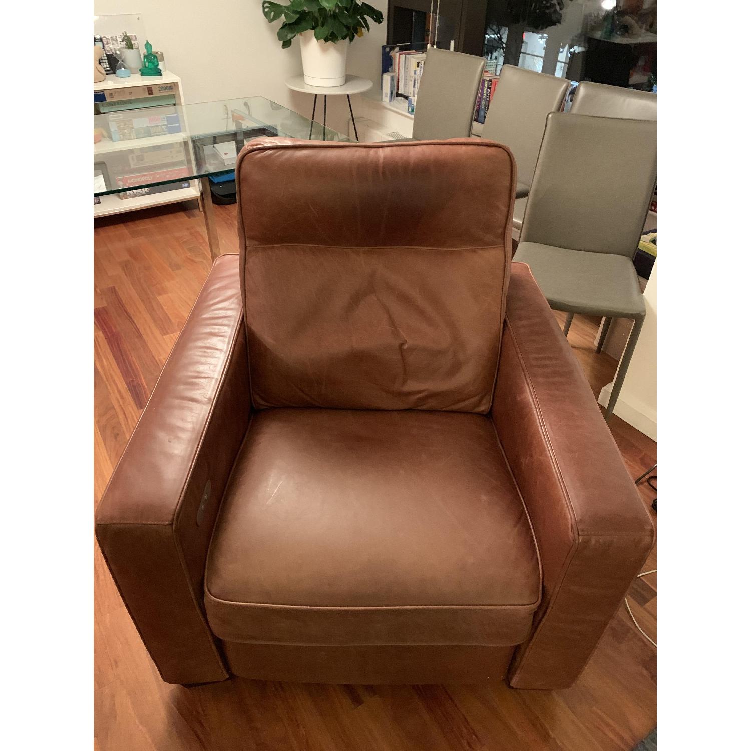 West Elm Henry Leather Power Recliner Chair - image-10