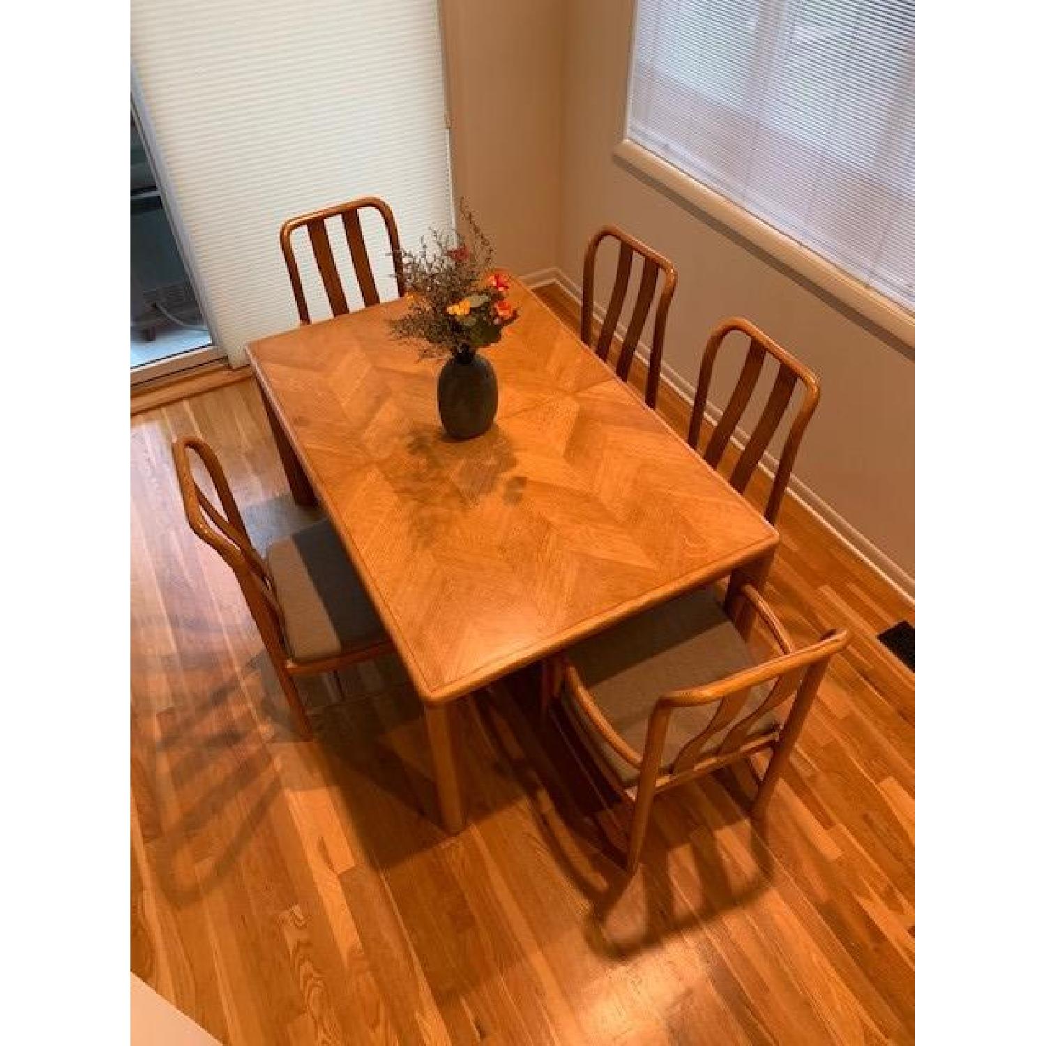 Wood Expandable Dining Table w/ 5 Chairs - image-2