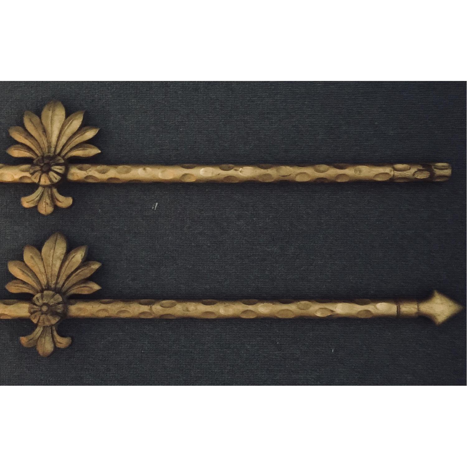 Gold Leaf Gilded Curtain Rods - image-1