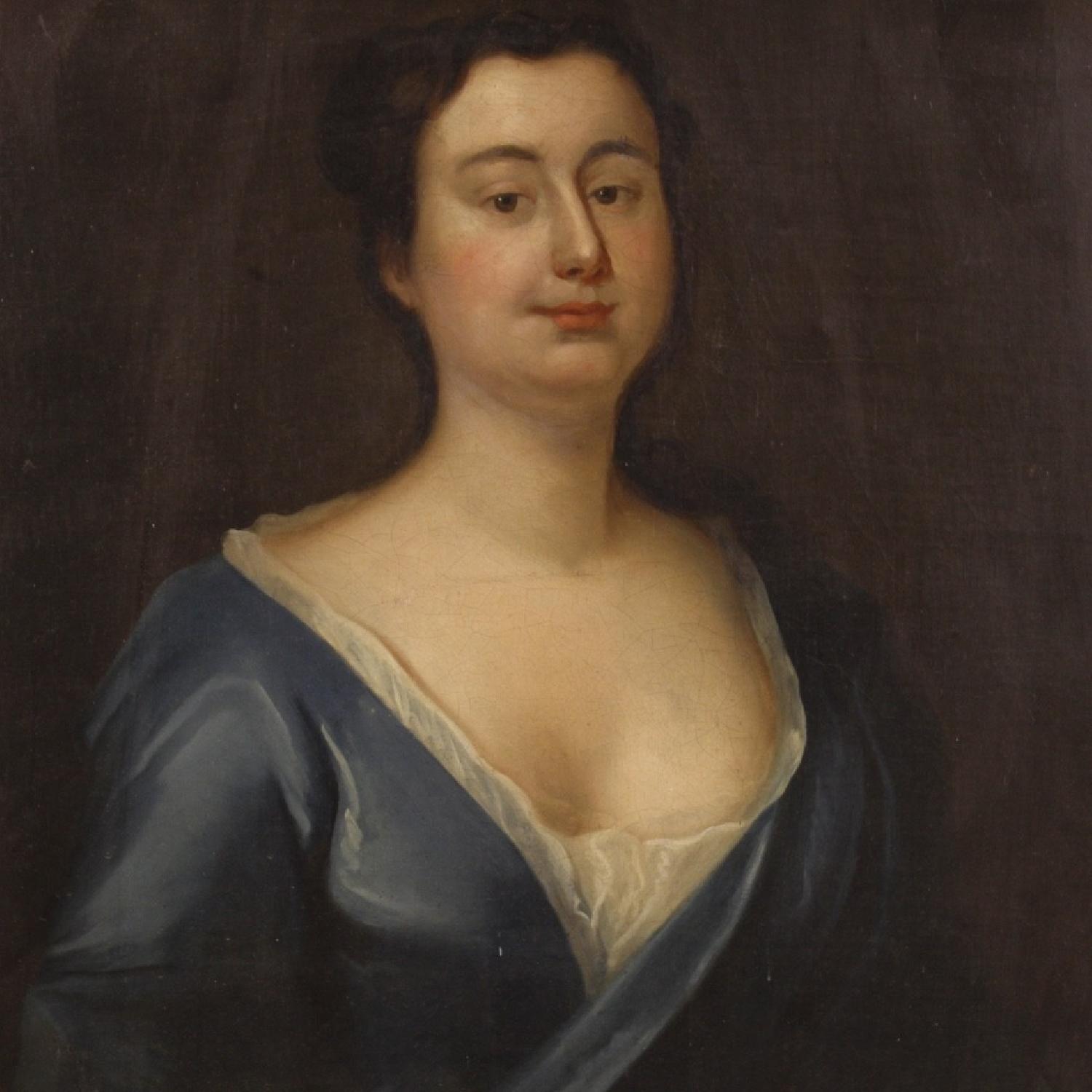 19th Century Oil on Canvas French Woman Portrait Painting - image-3