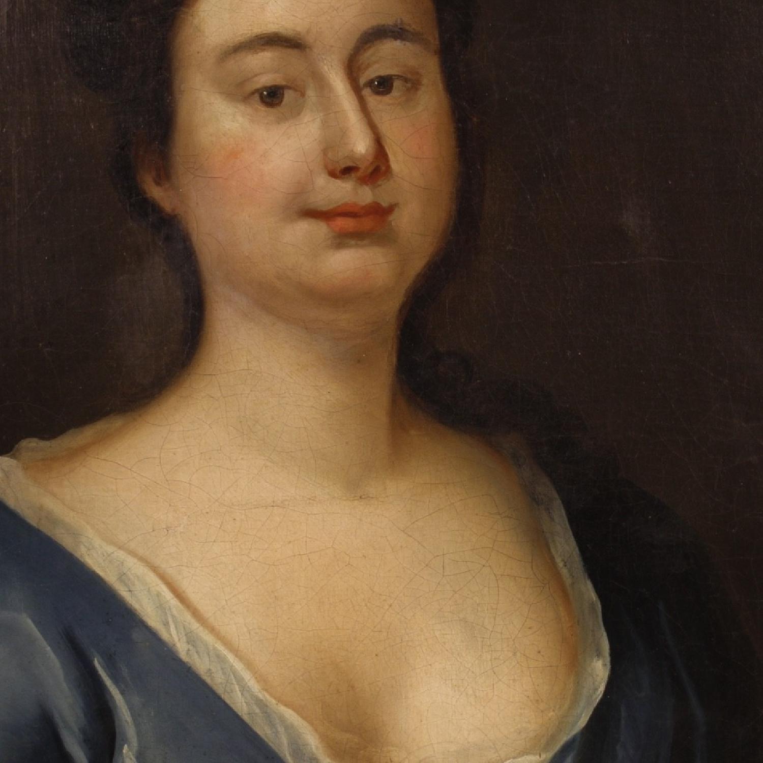 19th Century Oil on Canvas French Woman Portrait Painting - image-5