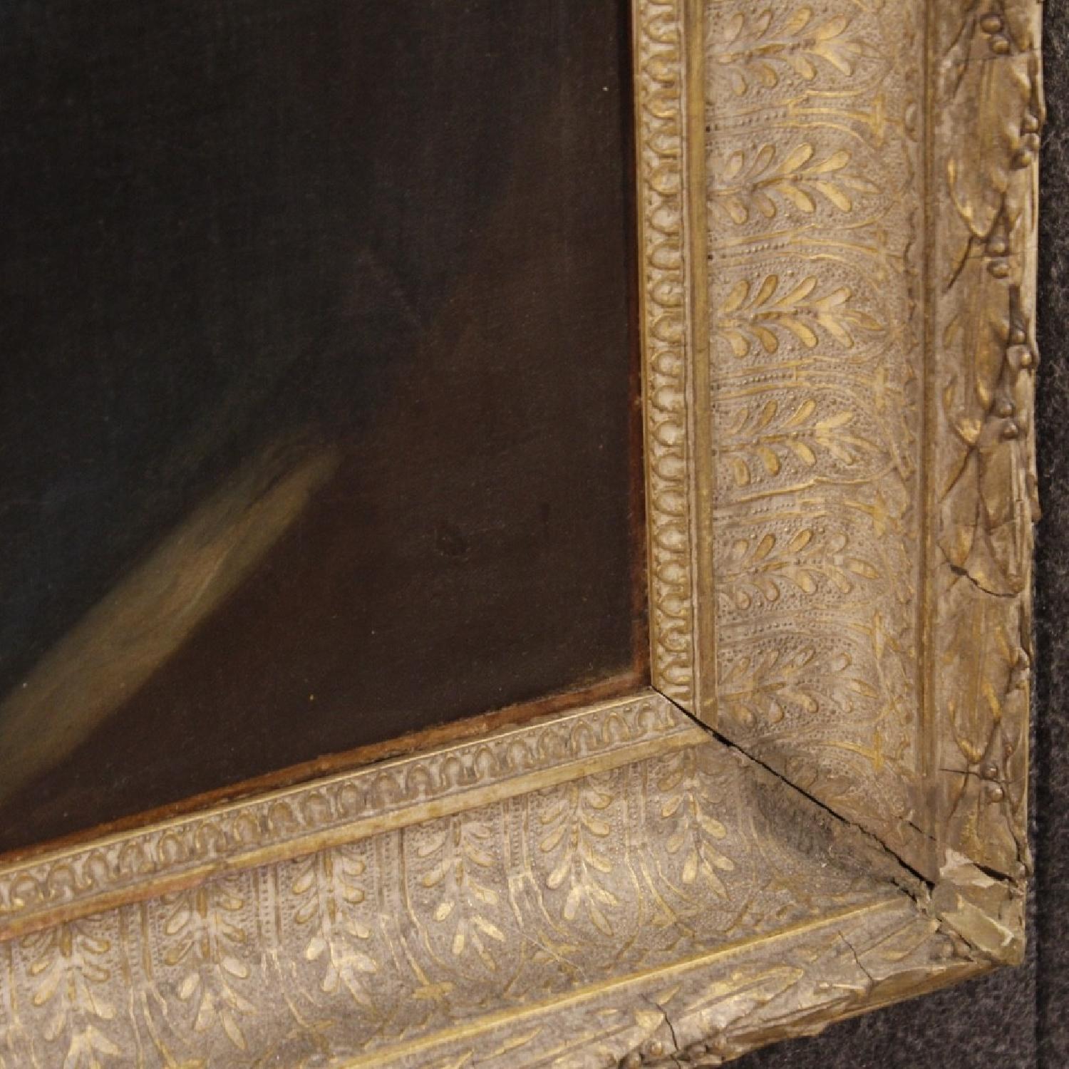 19th Century Oil on Canvas French Woman Portrait Painting - image-7