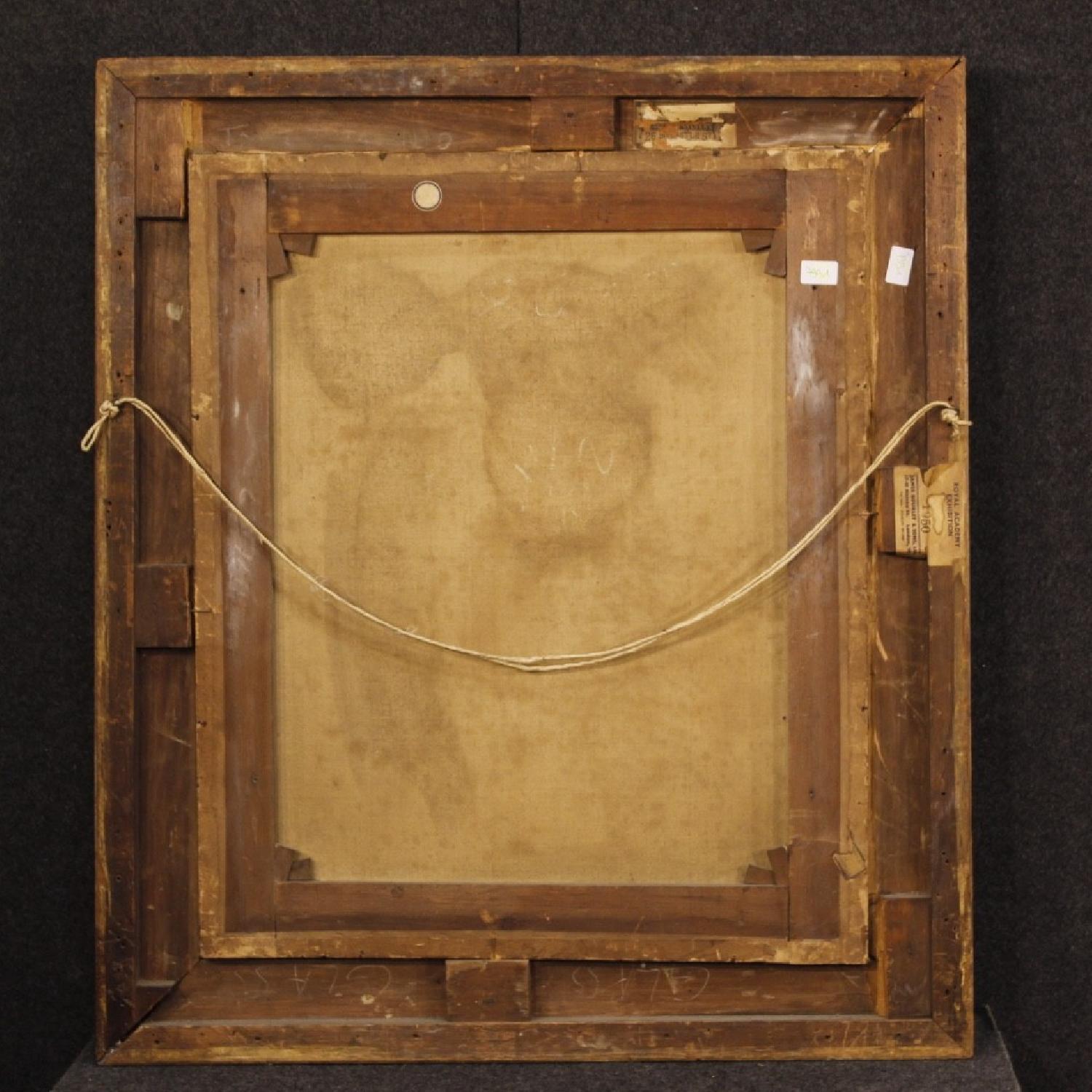 19th Century Oil on Canvas French Woman Portrait Painting - image-10