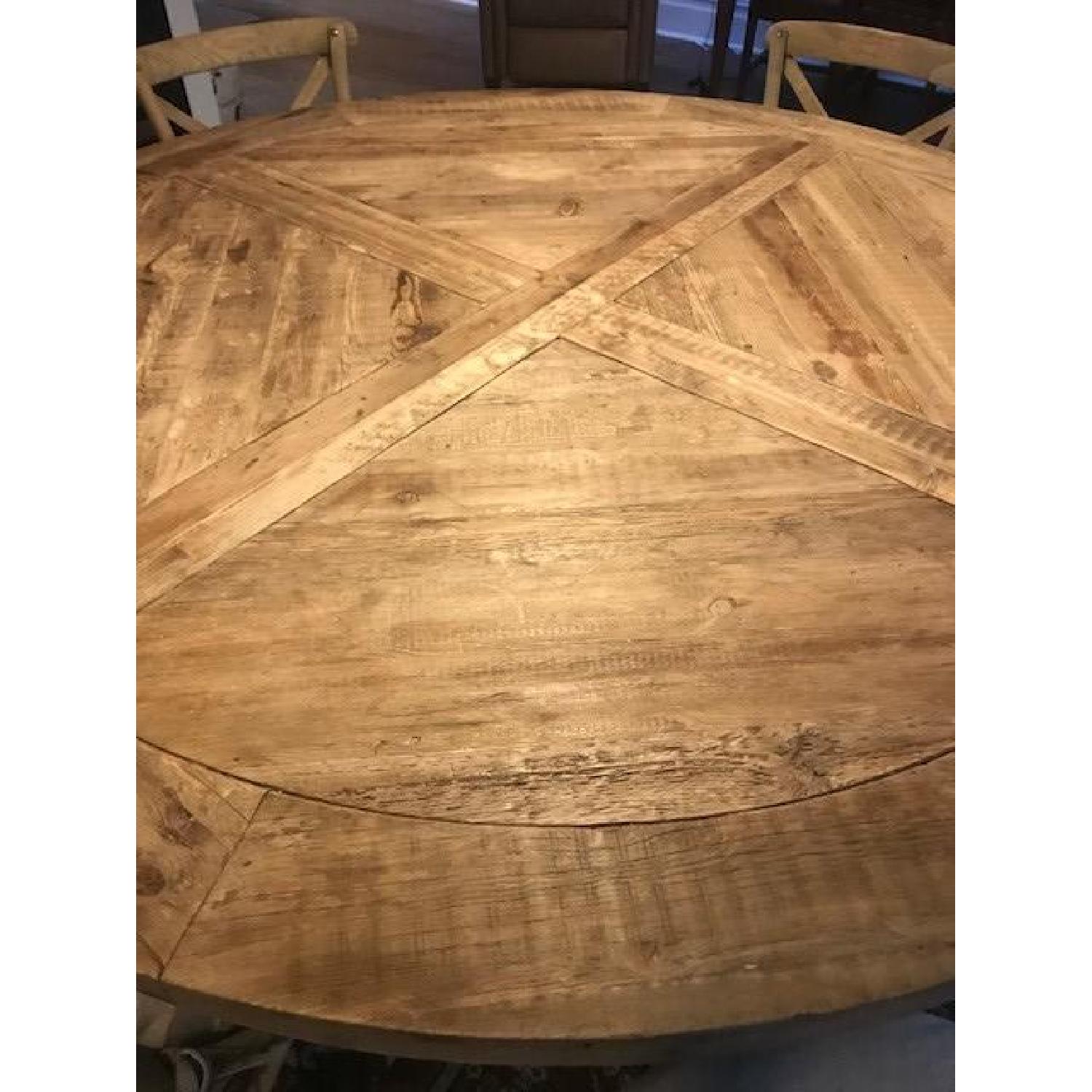 Restoration Hardware Salvaged Wood X Base Round Dining Table AptDeco