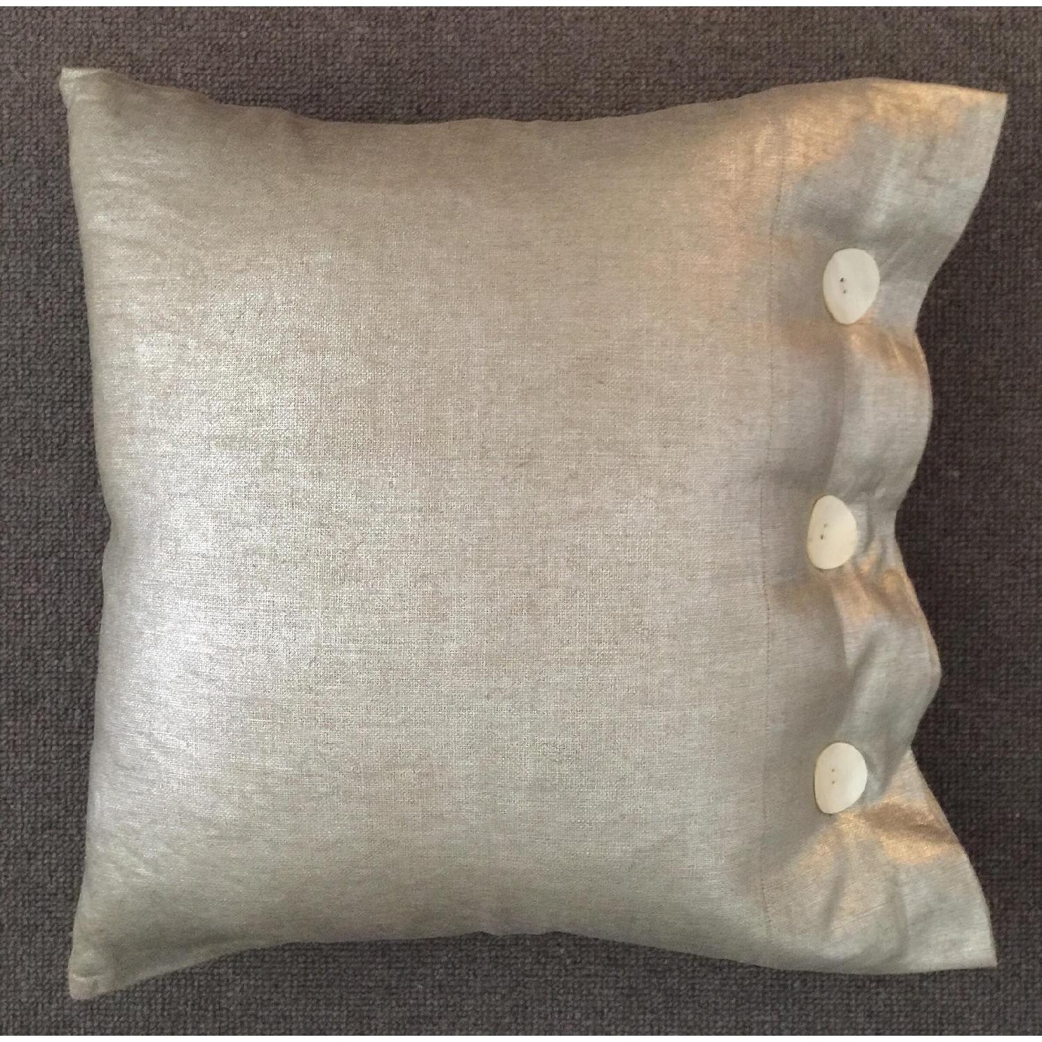 Modern Luxe Metallic Linen Pillow - image-1