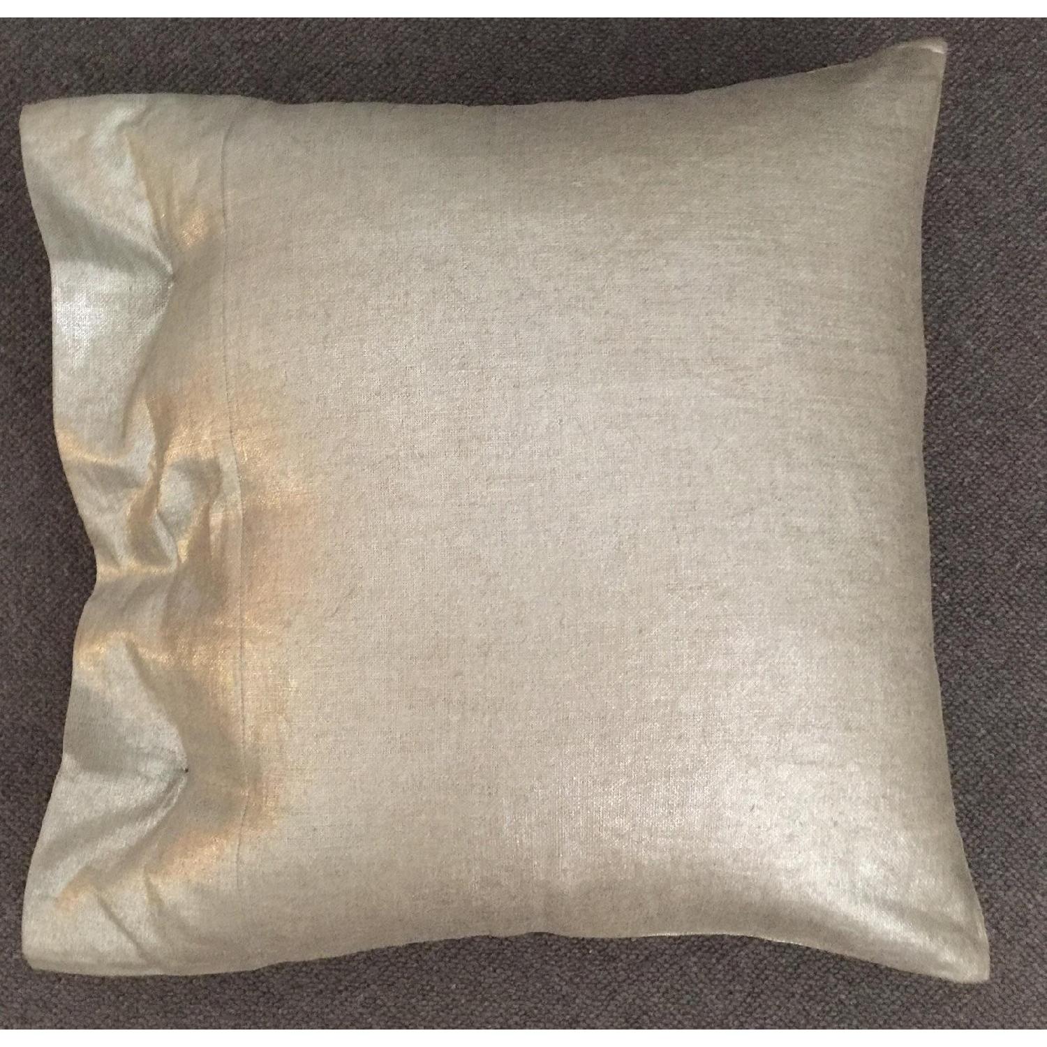 Modern Luxe Metallic Linen Pillow - image-4
