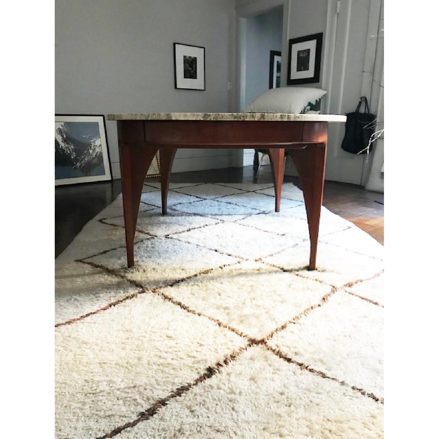 Mid-Century Modern Travertine Dining Table - image-3
