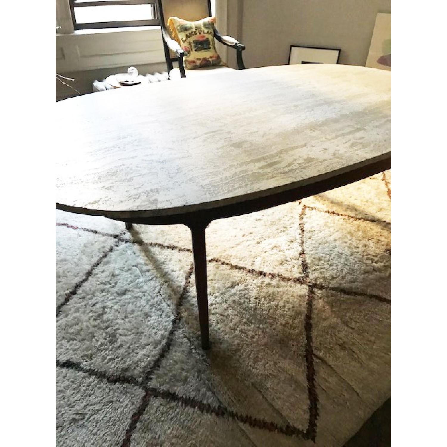 Mid-Century Modern Travertine Dining Table - image-4