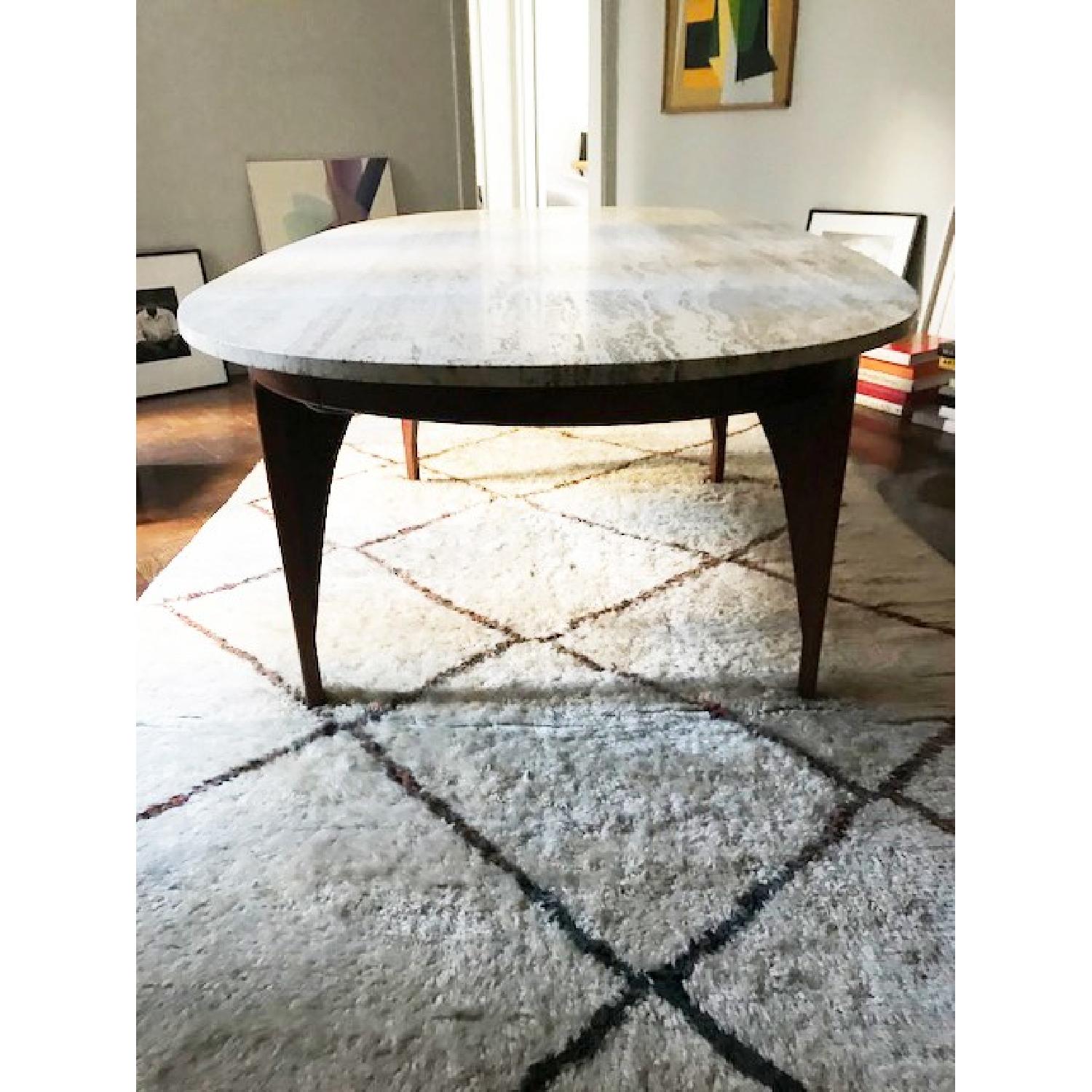 Mid-Century Modern Travertine Dining Table - image-5