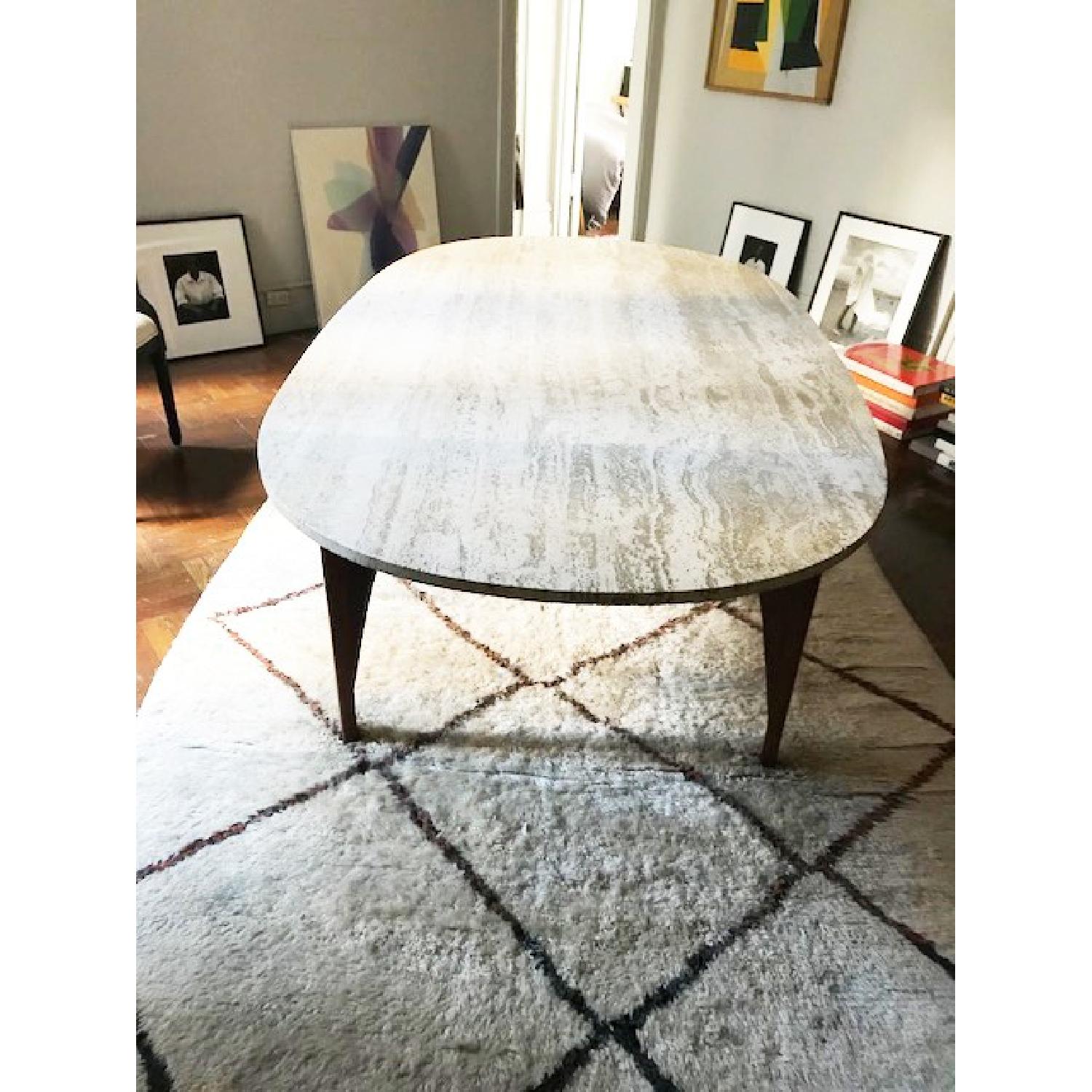 Mid-Century Modern Travertine Dining Table - image-6