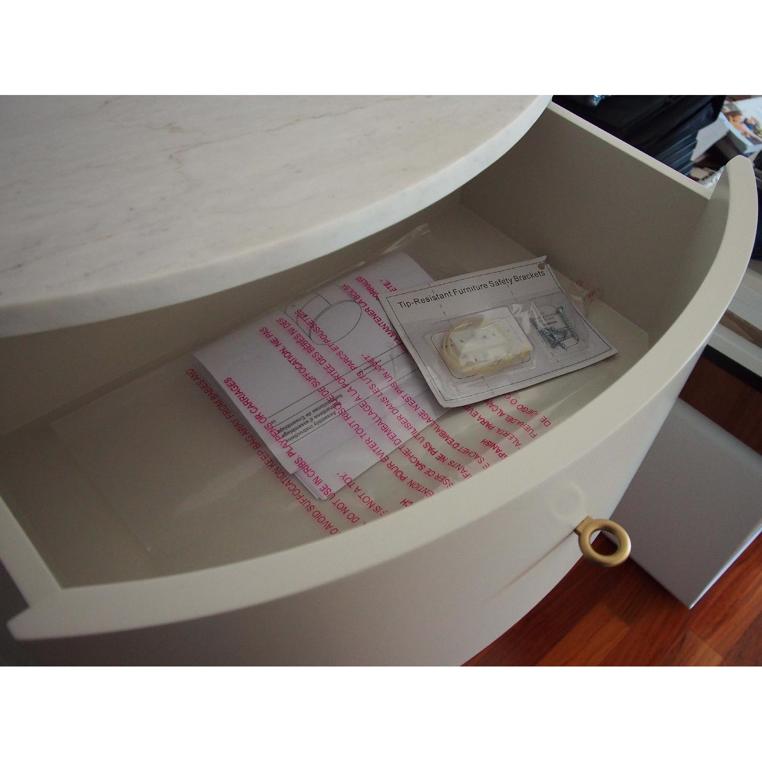 West Elm Penelope Oyster Narrow 5 Dresser w/ Marble Top - image-3