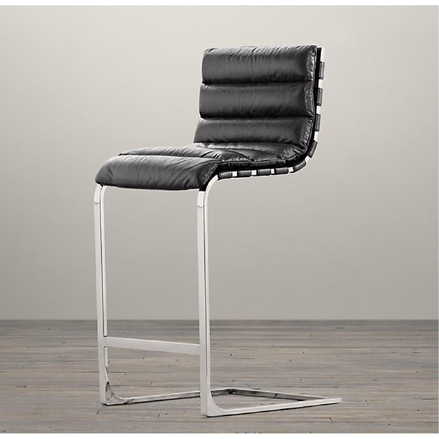 Restoration Hardware Leather Bar Stools AptDeco