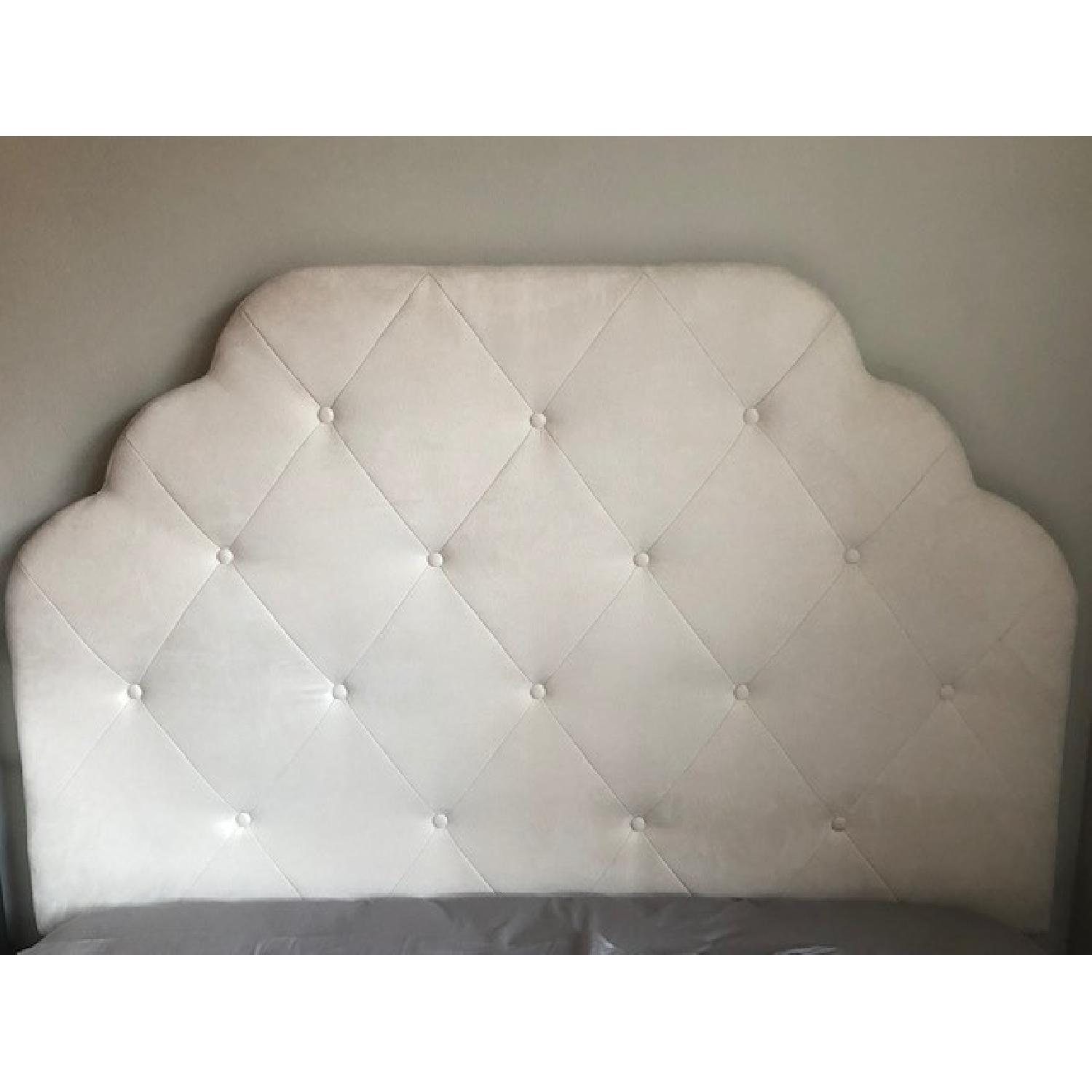 Pier 1 Hayworth Upholstered Full Ivory Headboard in Ivory - image-2